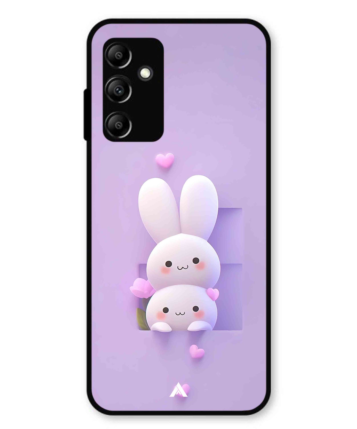 Purple Bunnies Metal Back Cover Phone Case for Samsung Galaxy A14 5G