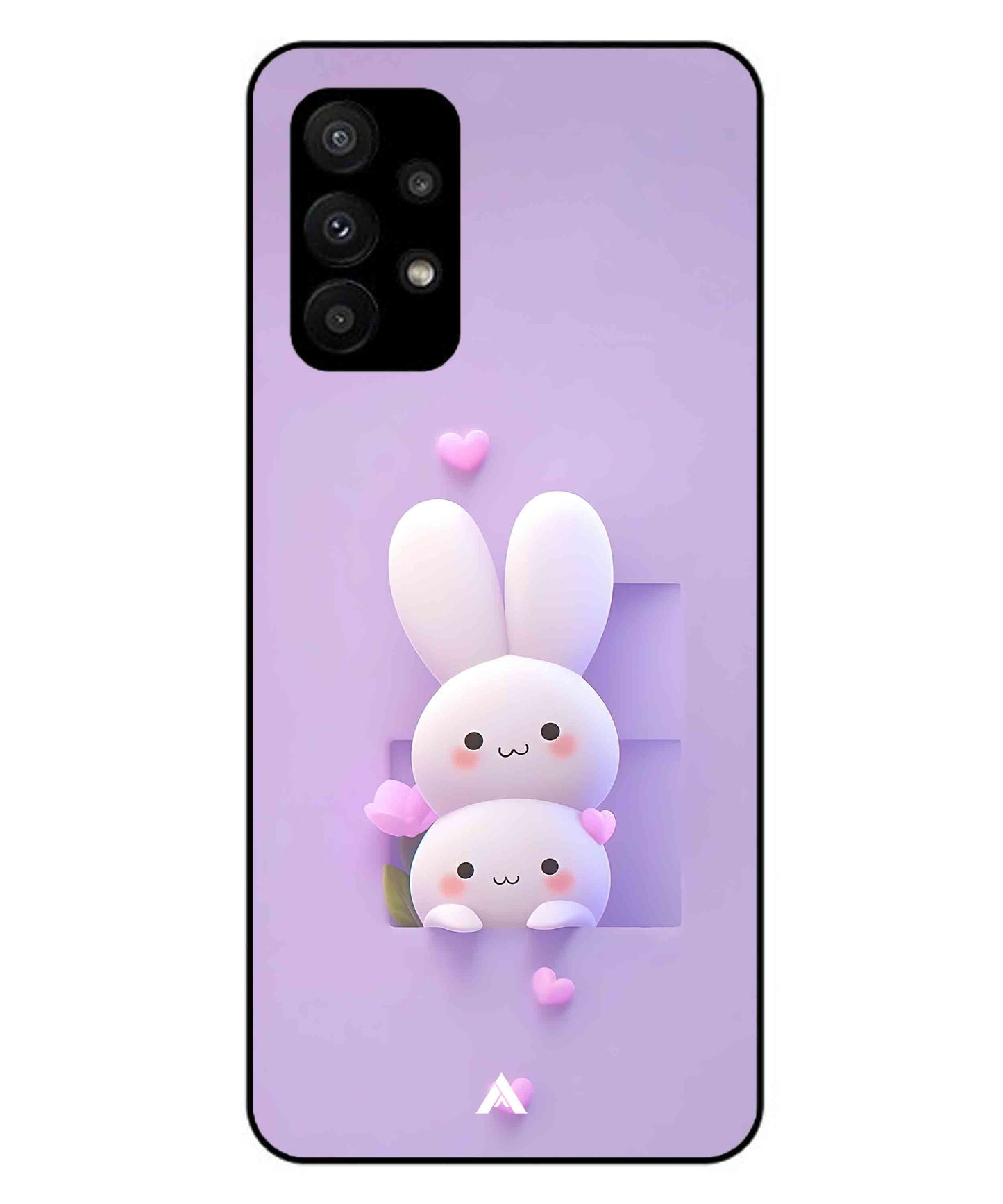 Purple Bunnies Metal Back Cover Phone Case for Samsung Galaxy A23 5G