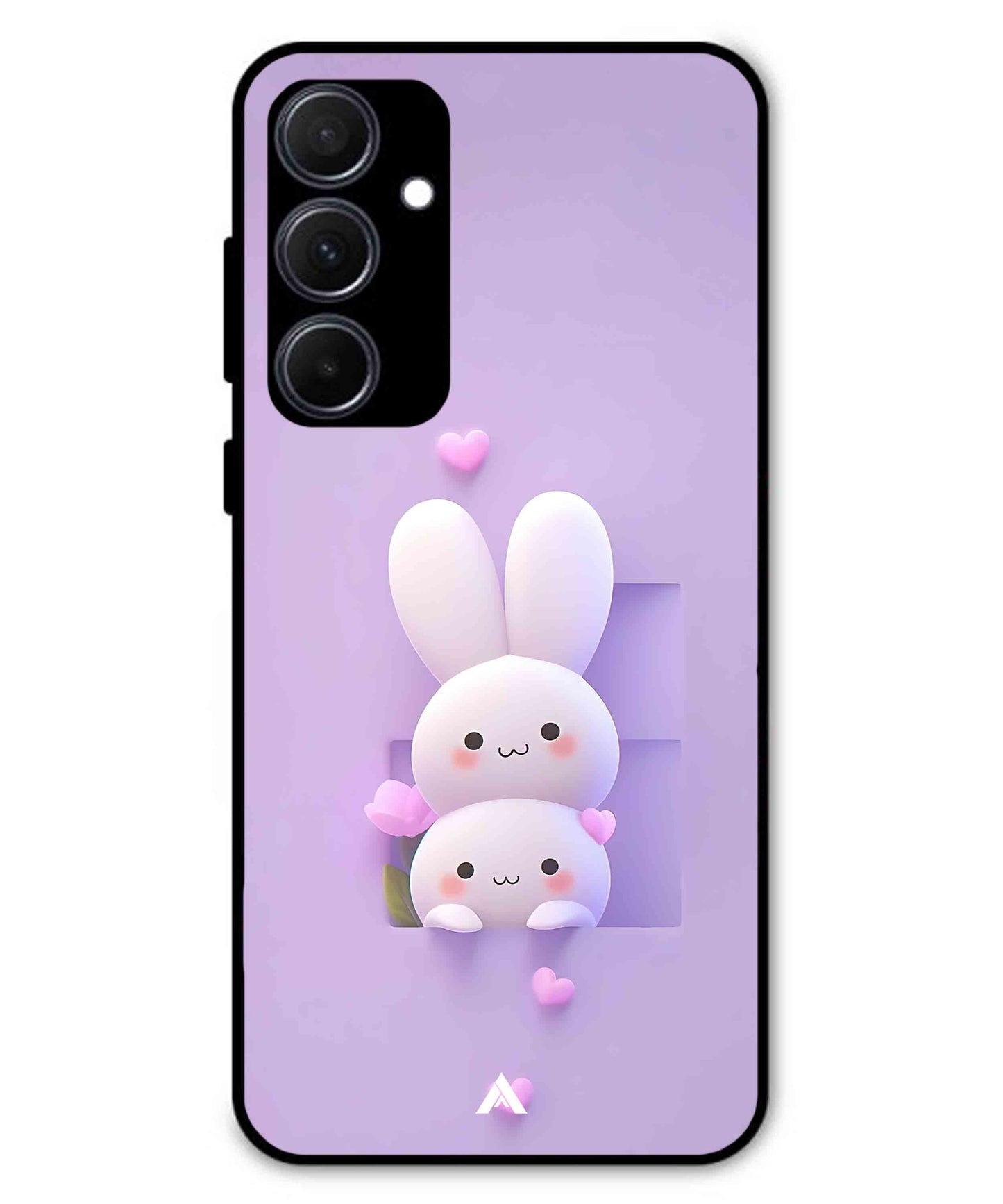Purple Bunnies Metal Back Cover Phone Case for Samsung Galaxy A35