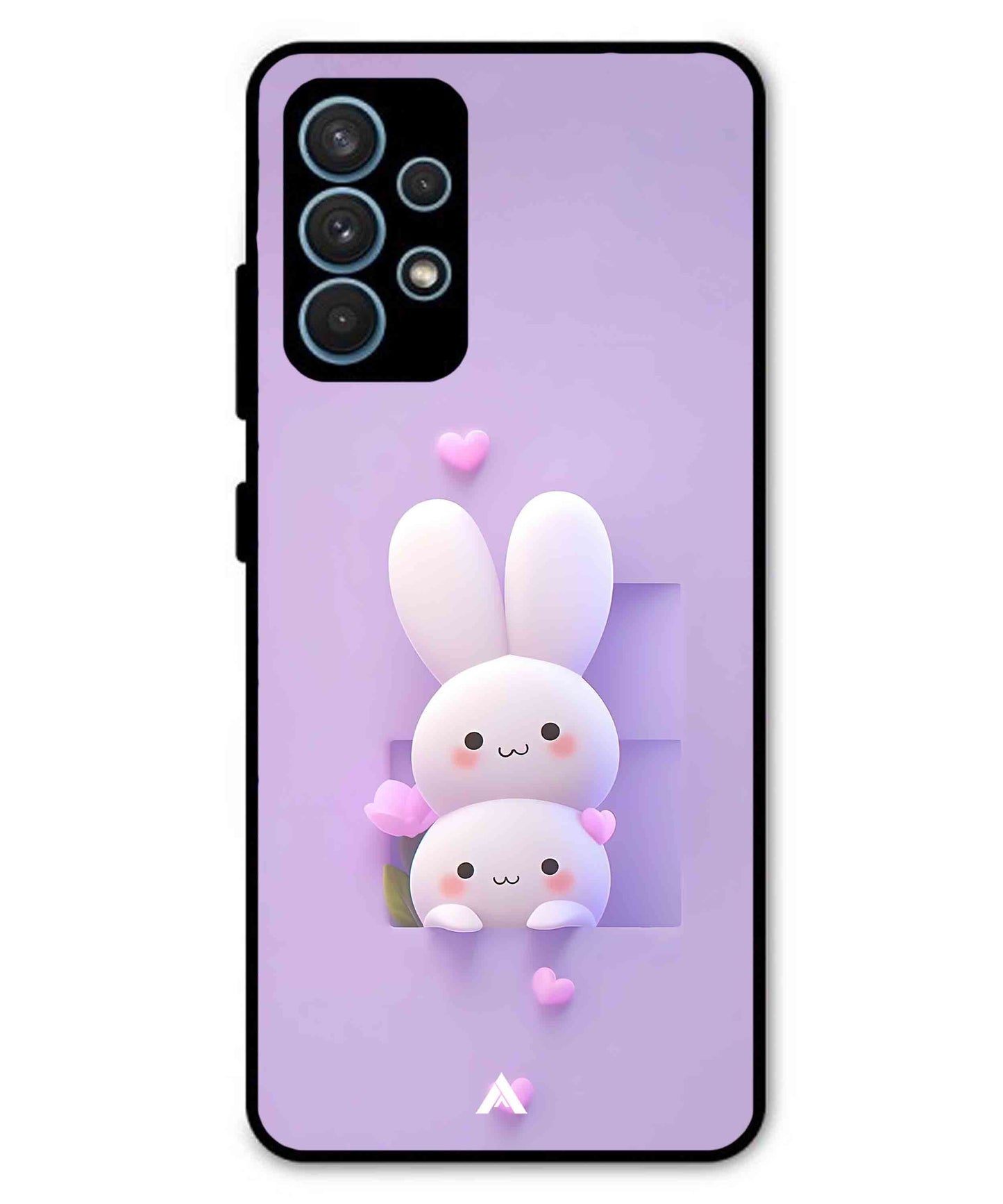 Purple Bunnies Metal Back Cover Phone Case for Samsung Galaxy A52