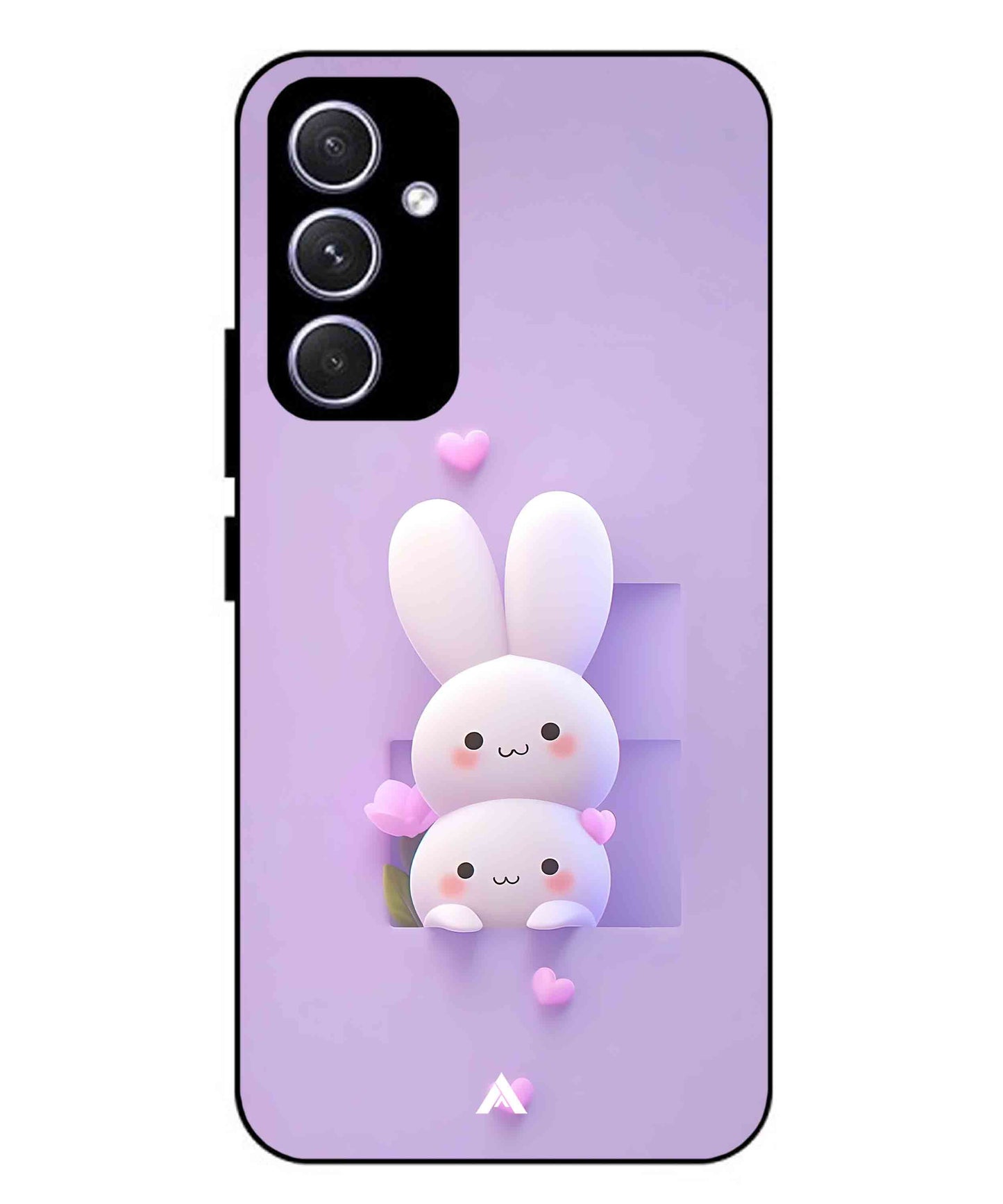 Purple Bunnies Metal Back Cover Phone Case for Samsung Galaxy A55