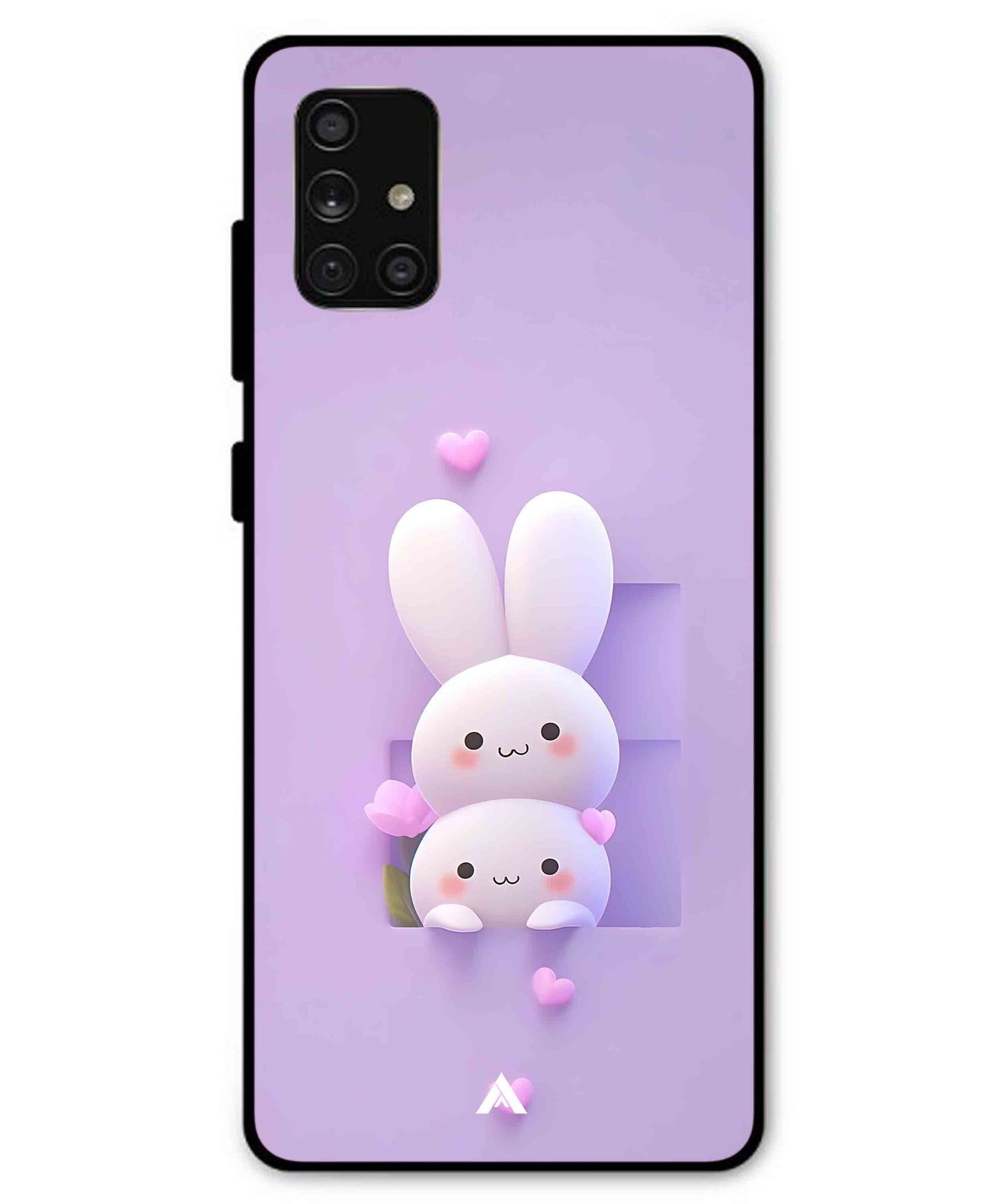 Purple Bunnies Metal Back Cover Phone Case for Samsung Galaxy A71