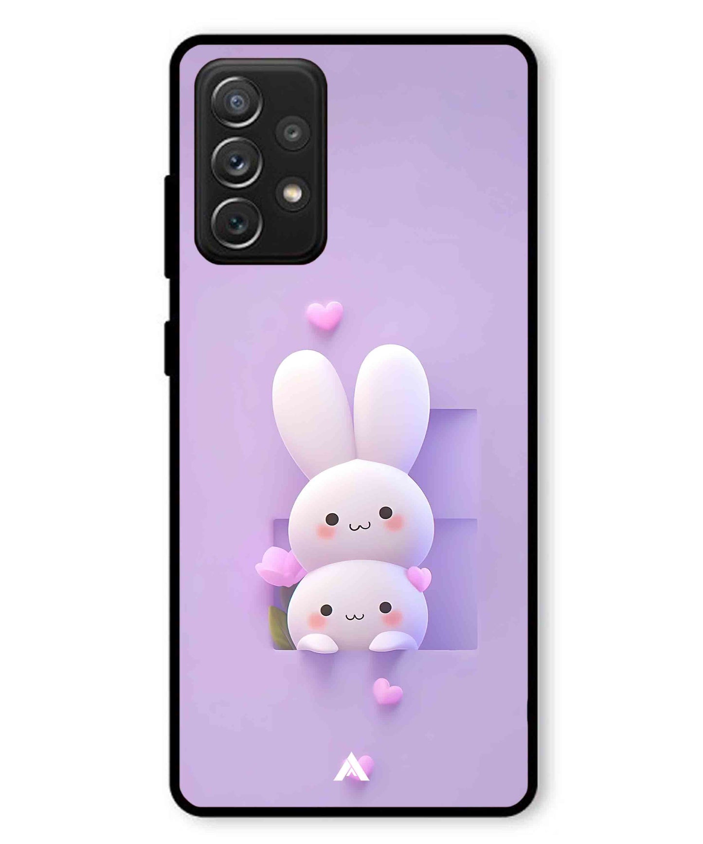 Purple Bunnies Metal Back Cover Phone Case for Samsung Galaxy A72
