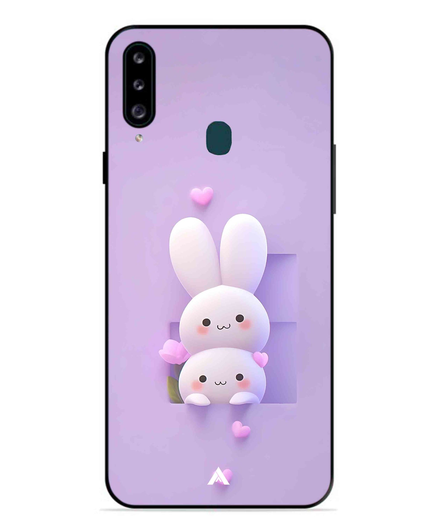 Purple Bunnies Metal Back Cover Phone Case for Samsung Galaxy M30