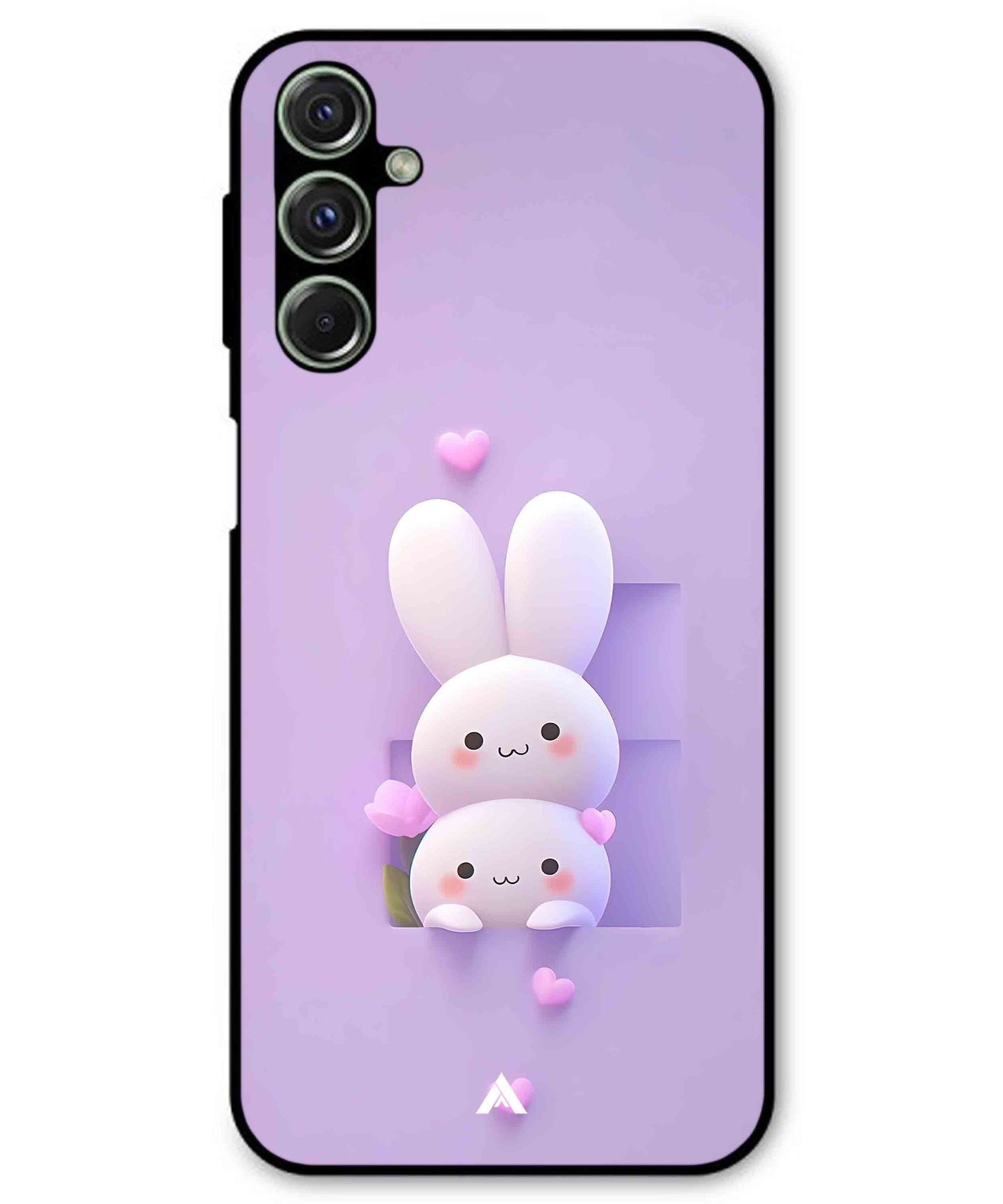 Purple Bunnies Metal Back Cover Phone Case for Samsung Galaxy M34