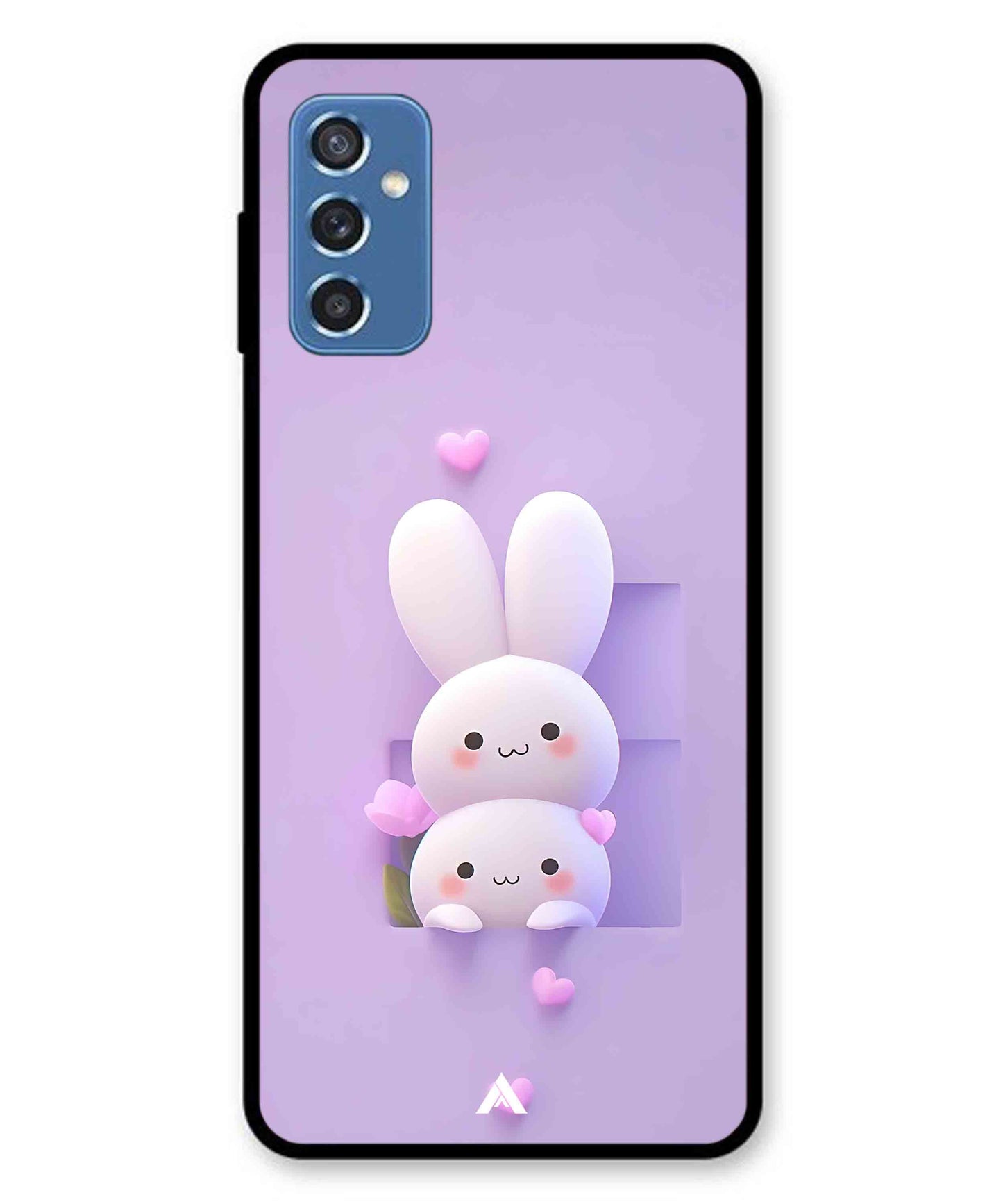 Purple Bunnies Metal Back Cover Phone Case for Samsung Galaxy M52