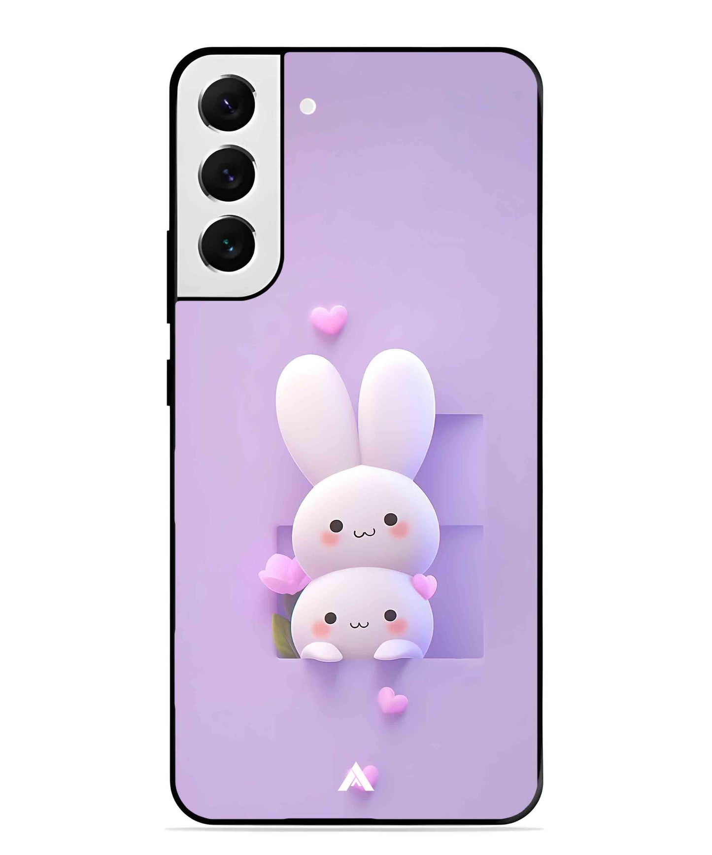 Purple Bunnies Metal Back Cover Phone Case for Samsung Galaxy S22 Plus