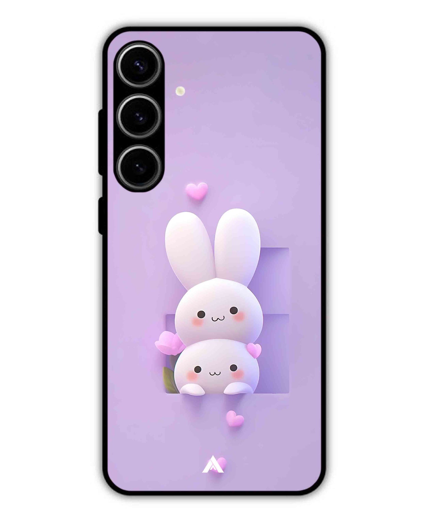 Purple Bunnies Metal Back Cover Phone Case for Samsung Galaxy S24 Plus