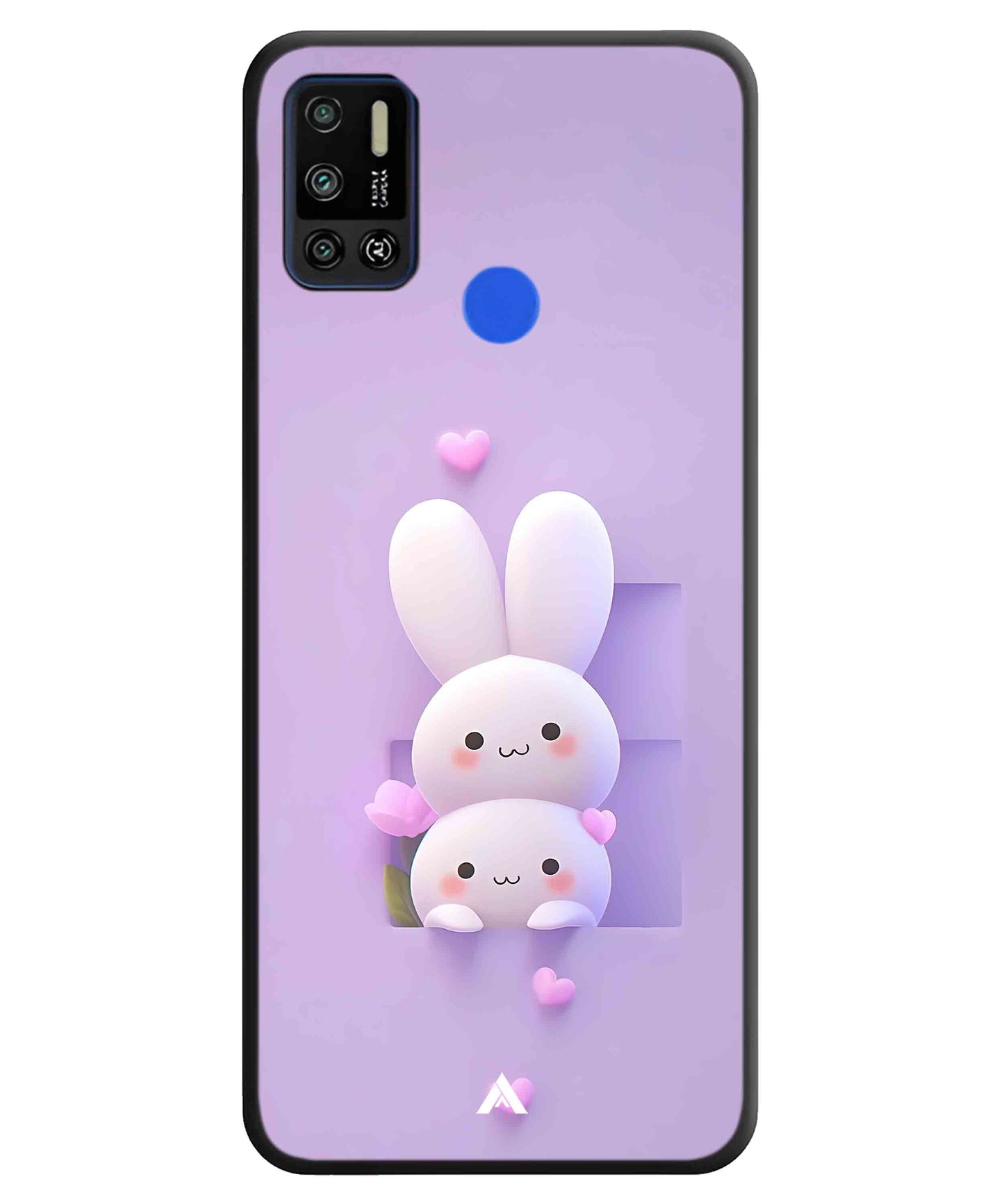 Purple Bunnies Metal Back Cover Phone Case for Tecno Spark 6 Air