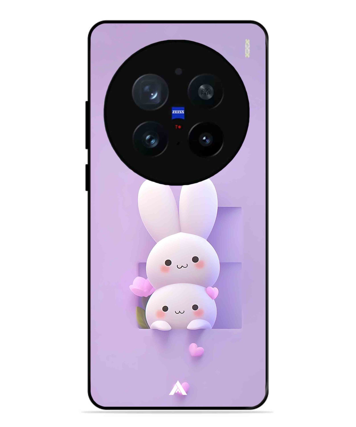 Purple Bunnies Metal Back Cover Phone Case for Vivo X200 Pro