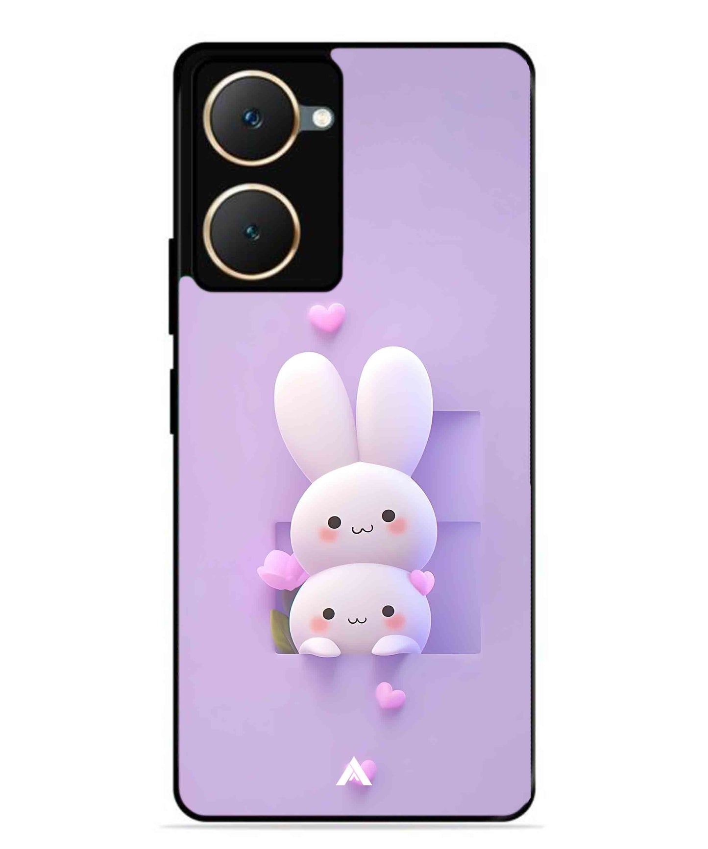 Purple Bunnies Metal Back Cover Phone Case for Vivo Y28s