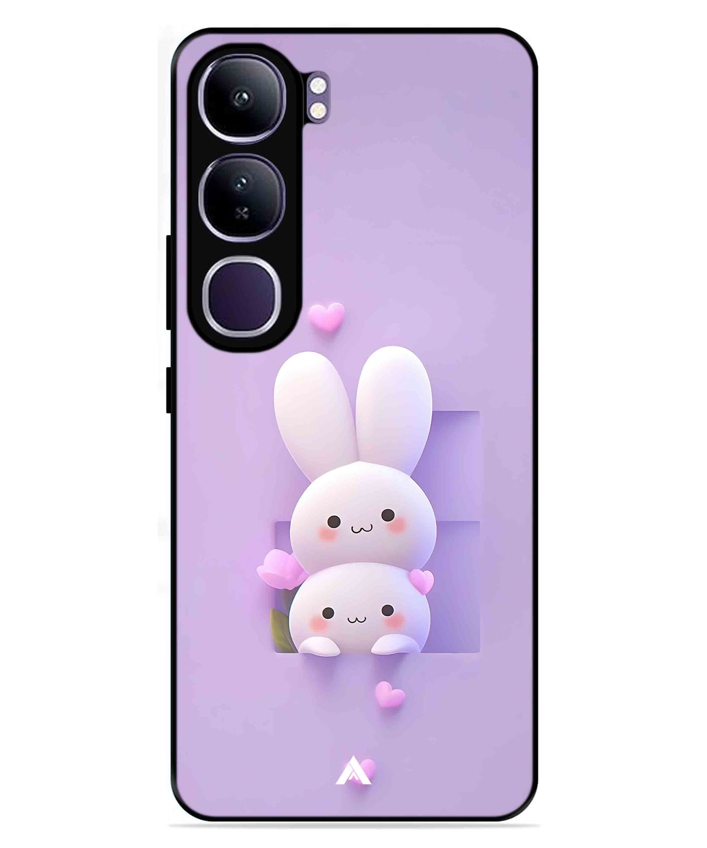 Purple Bunnies Metal Back Cover Phone Case for Vivo Y300