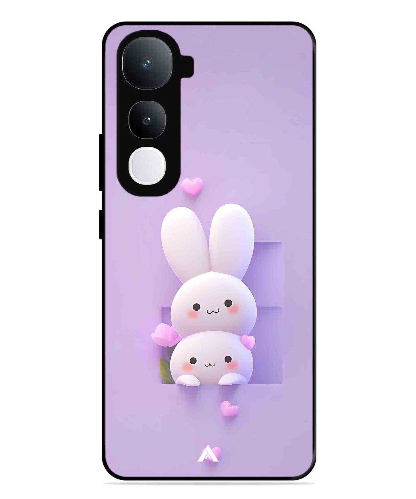 Purple Bunnies Metal Back Cover Phone Case for Vivo Y400