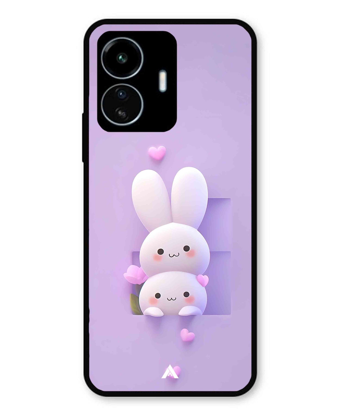 Purple Bunnies Metal Back Cover Phone Case for Vivo Y77