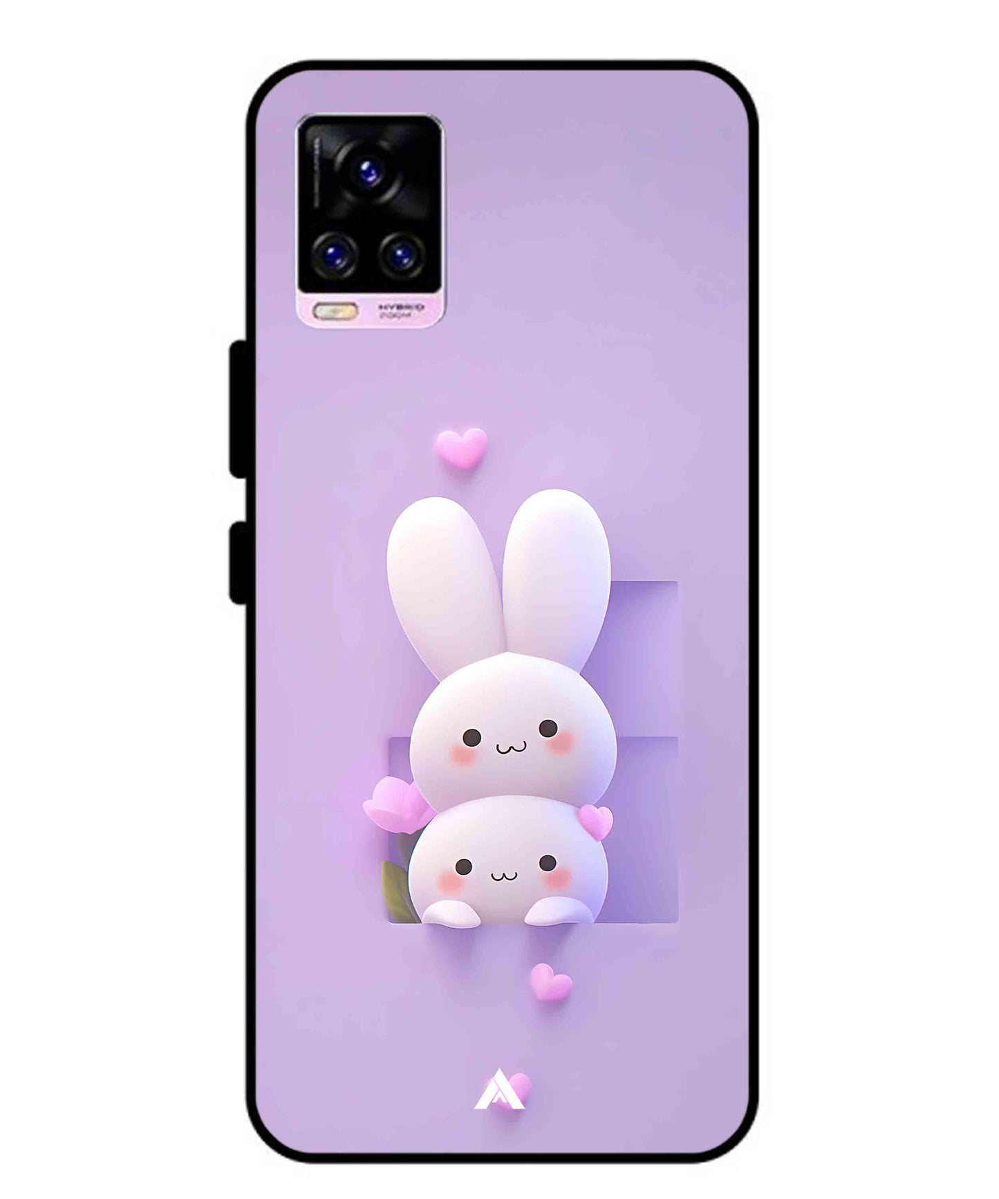 Purple Bunnies Metal Back Cover Phone Case for Vivo v20 Pro