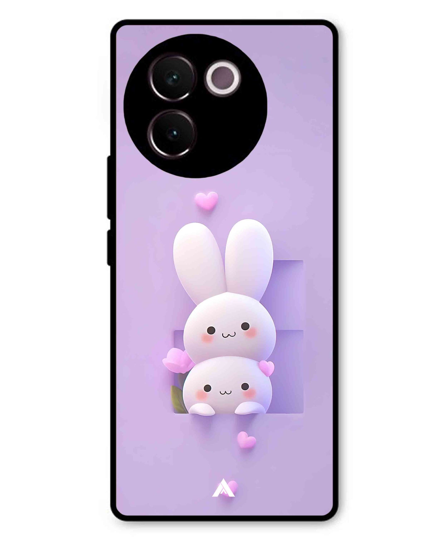 Purple Bunnies Metal Back Cover Phone Case for Vivo v30e