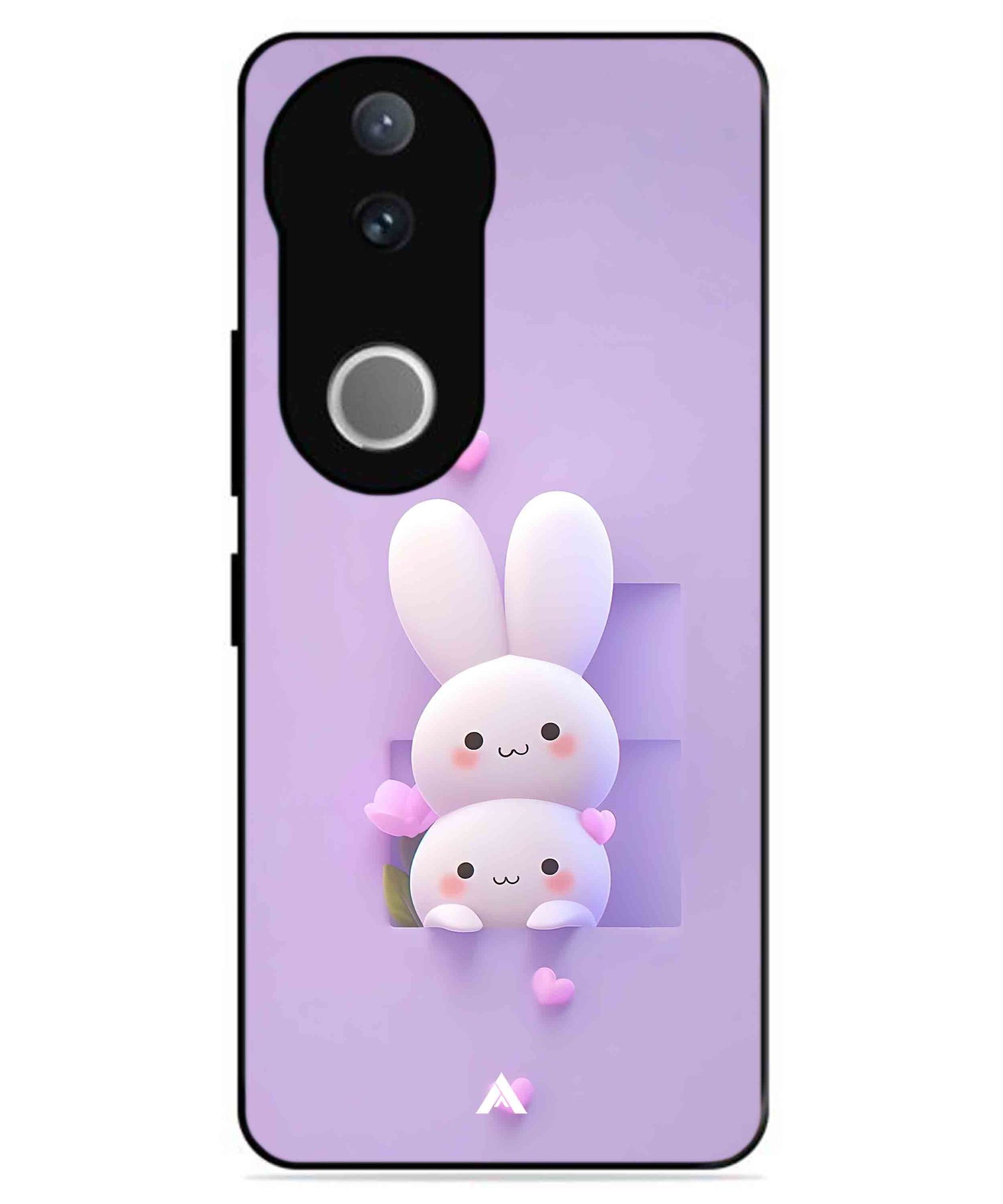 Purple Bunnies Metal Back Cover Phone Case for Vivo v50