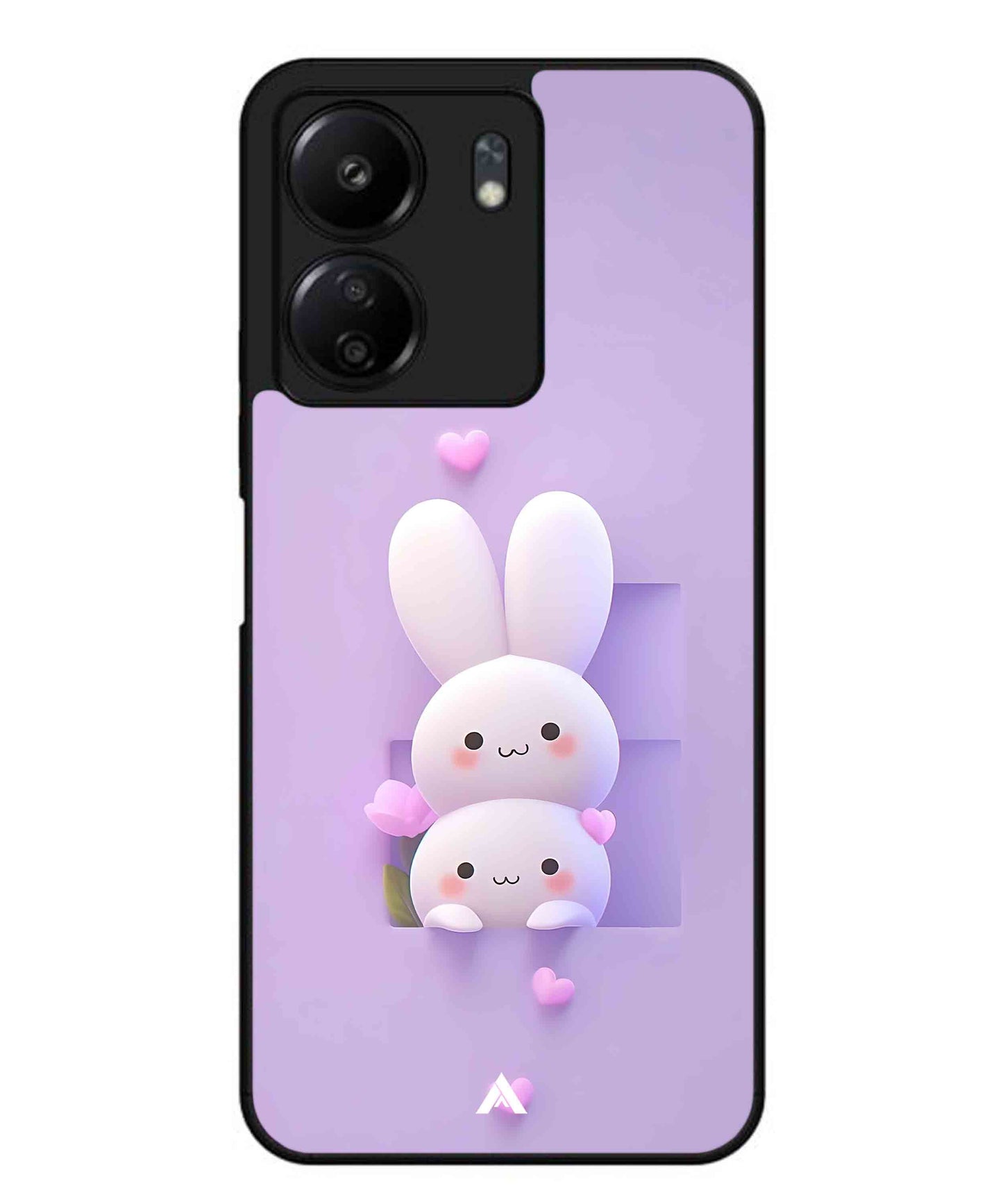 Purple Bunnies Metal Back Cover Phone Case for Xiaomi Redmi 13C 4G