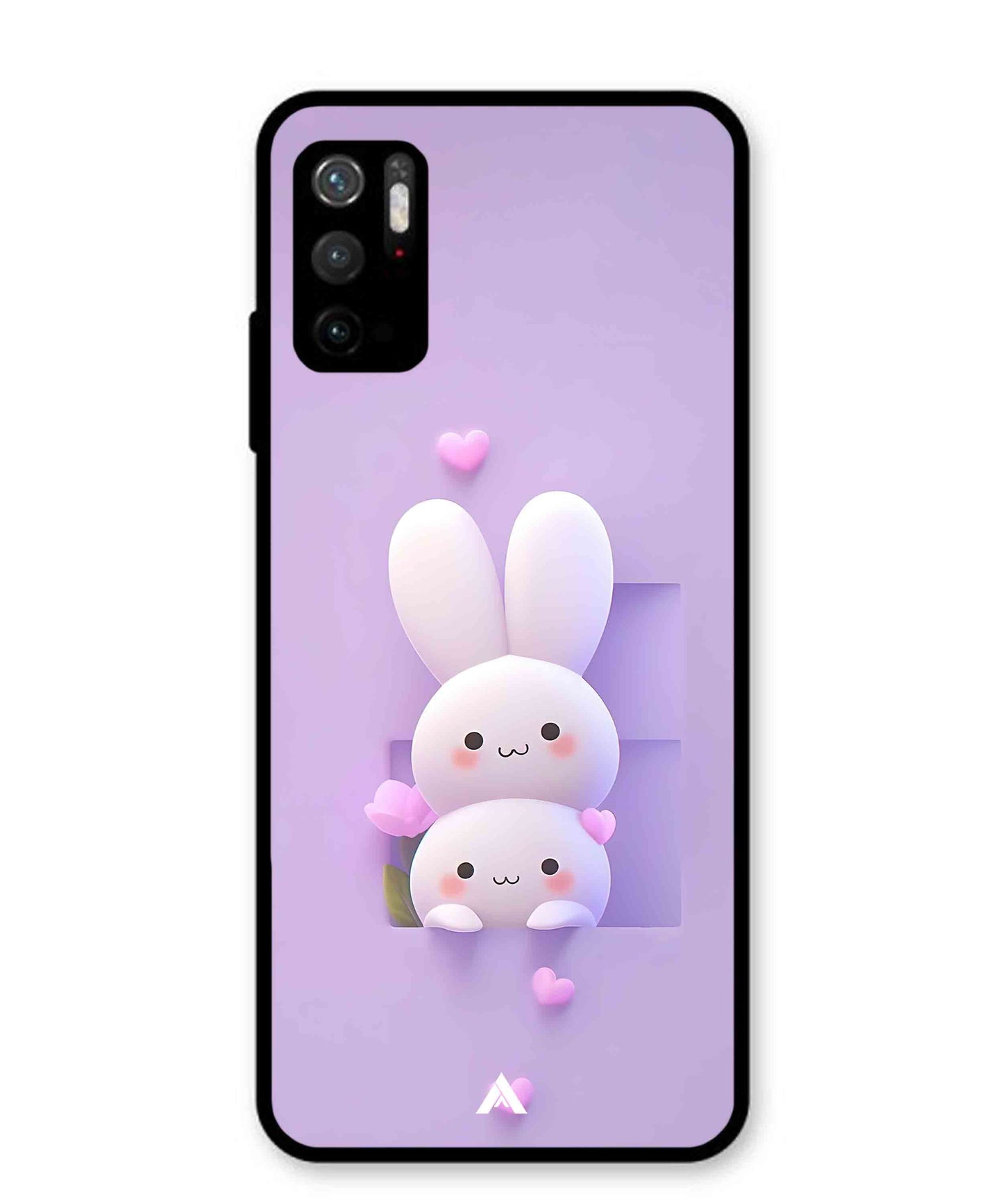 Purple Bunnies Metal Back Cover Phone Case for Xiaomi Redmi Note 10T