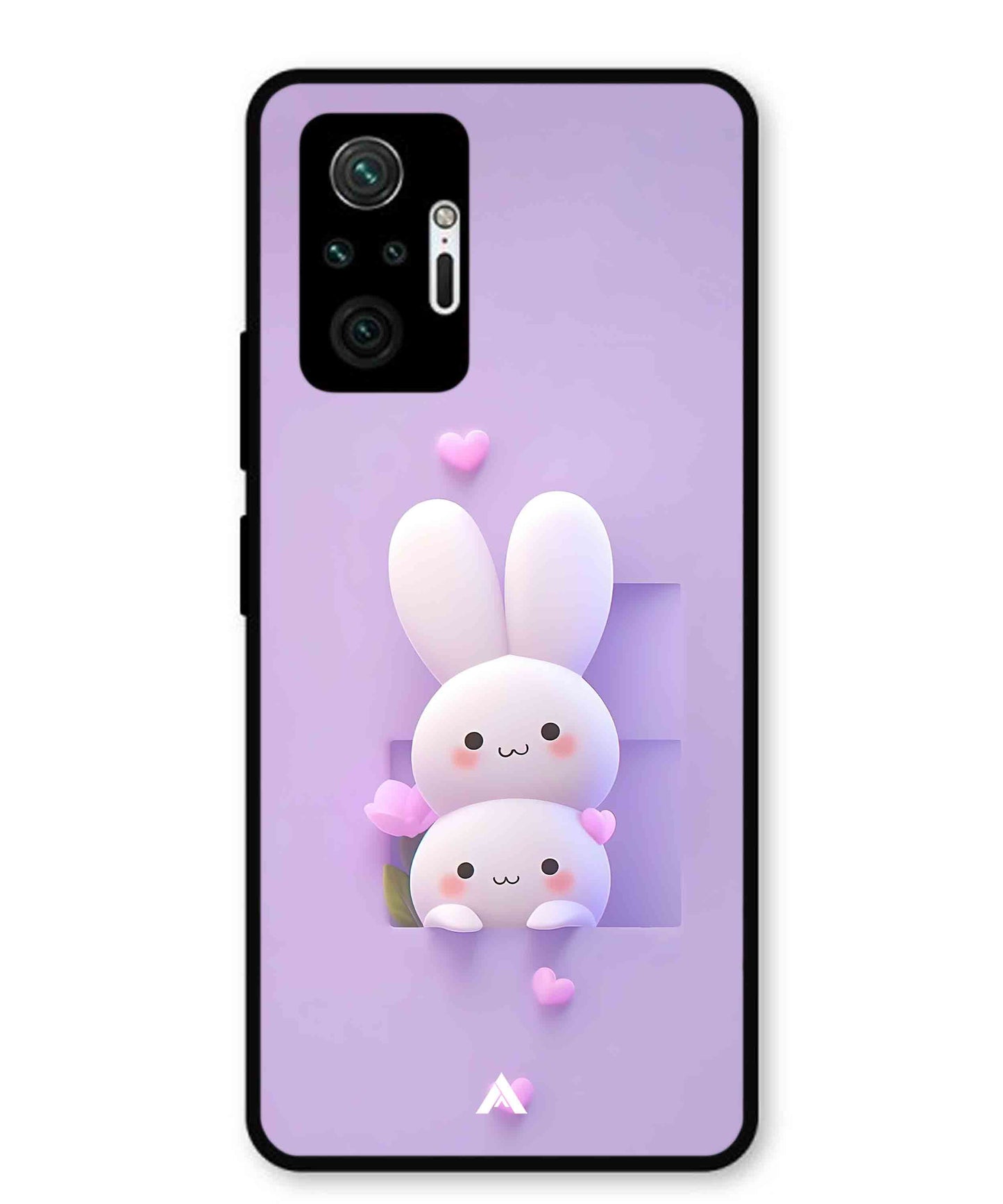 Purple Bunnies Metal Back Cover Phone Case for Xiaomi Redmi Note 10 Pro Plus