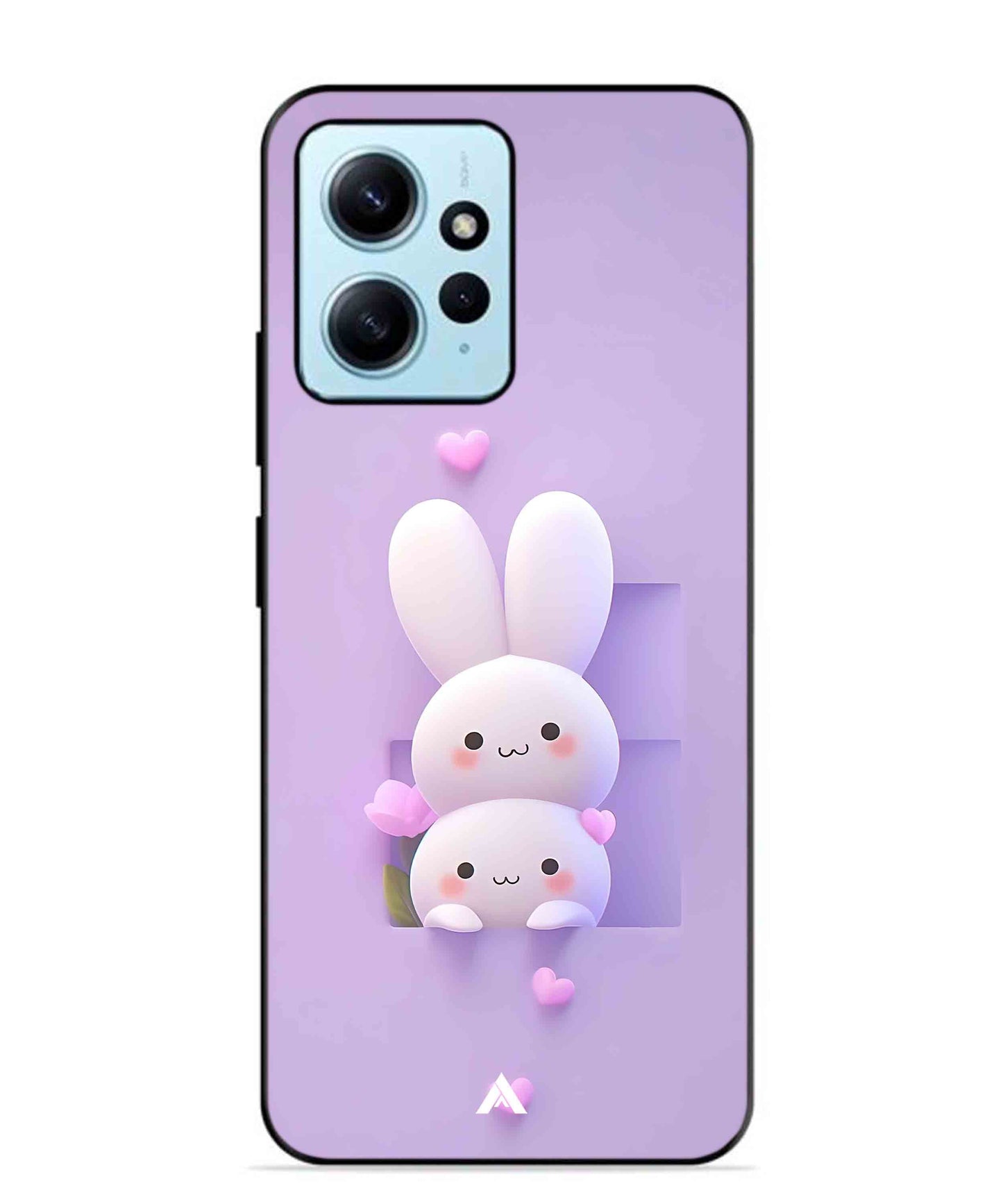 Purple Bunnies Metal Back Cover Phone Case for Xiaomi Redmi Note 12 4G