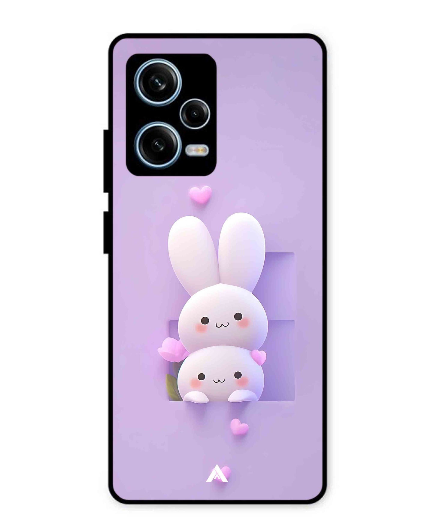 Purple Bunnies Metal Back Cover Phone Case for Xiaomi Redmi Note 12 Pro Plus