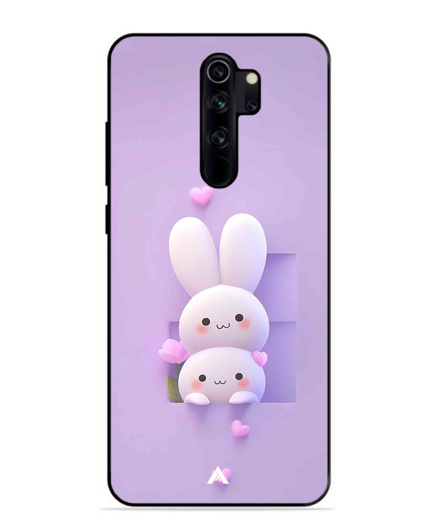 Purple Bunnies Metal Back Cover Phone Case for Xiaomi Redmi Note 8 Pro