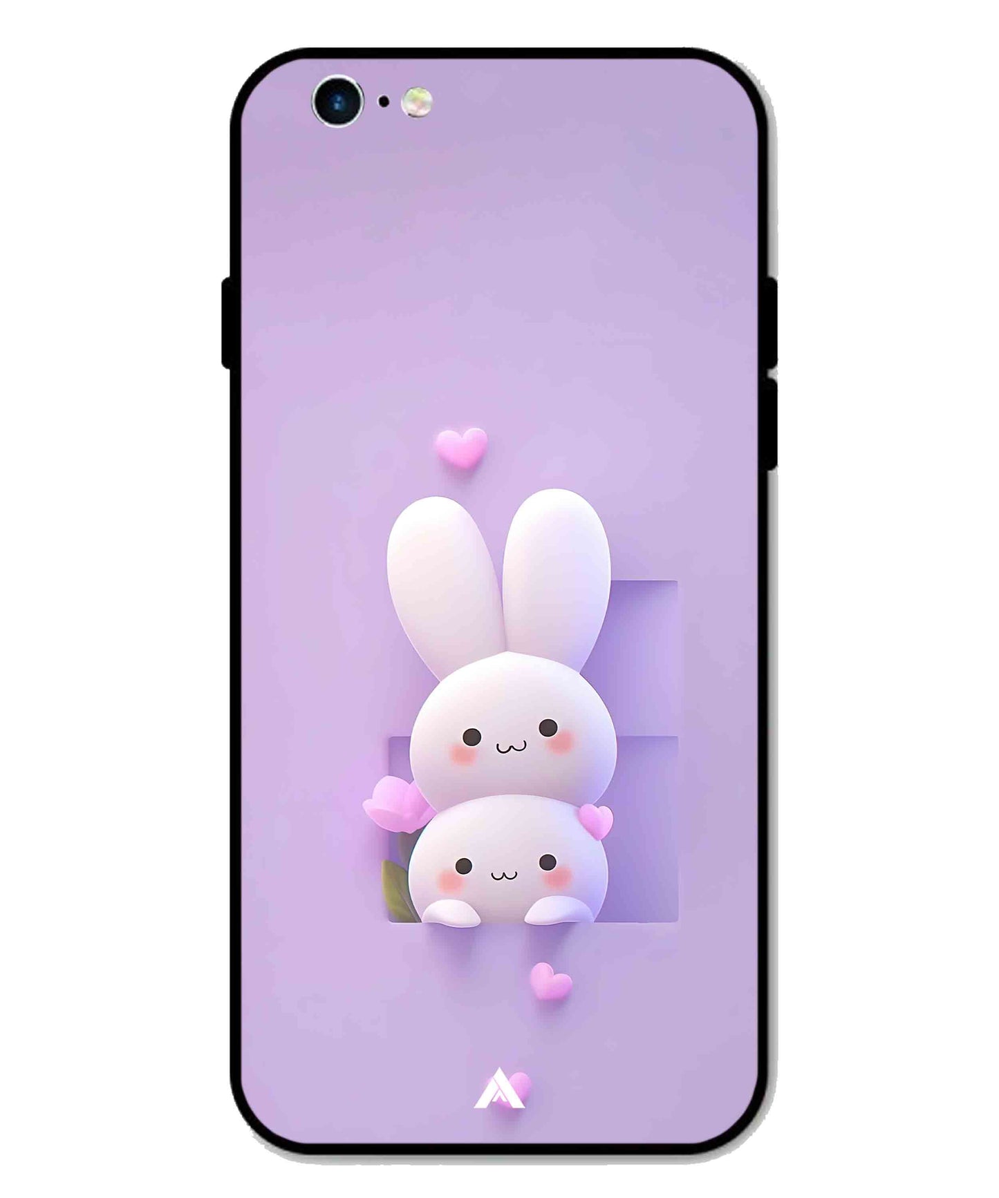 Purple Bunnies Metal Back Cover Phone Case for iPhone 6 Plus