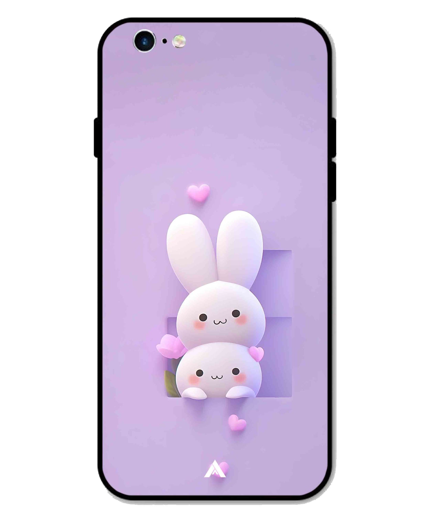 Purple Bunnies Metal Back Cover Phone Case for iPhone 6s