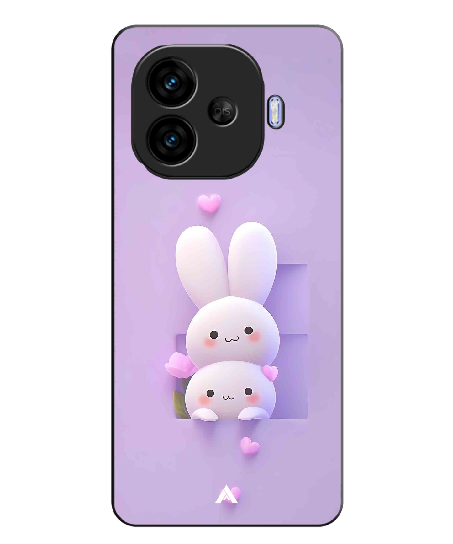 Purple Bunnies Metal Back Cover Phone Case for iQOO Neo 10r
