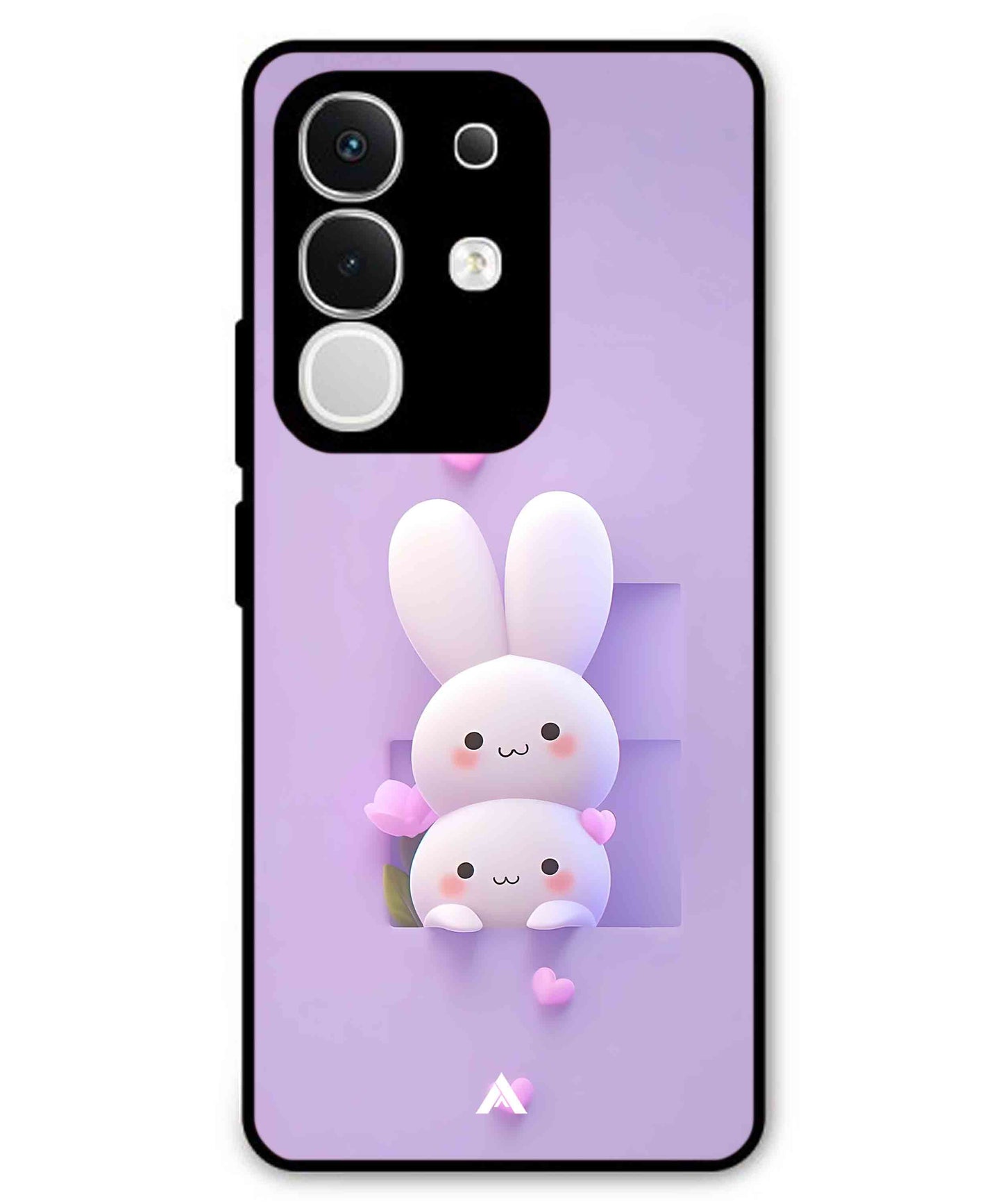 Purple Bunnies Metal Back Cover Phone Case for iQOO Z10x