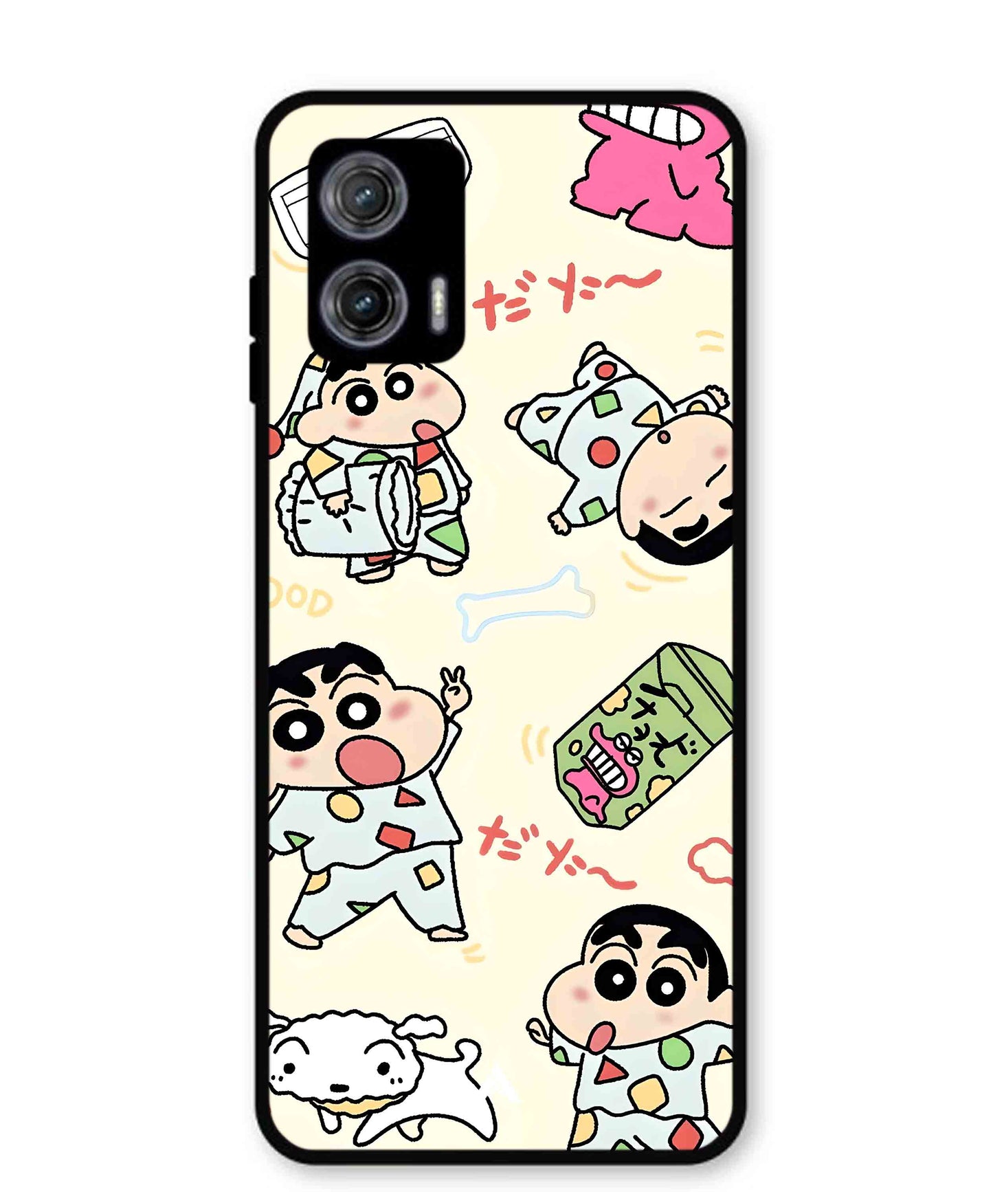 Shinchan Collage Metal Back Cover Phone Case for Moto G73