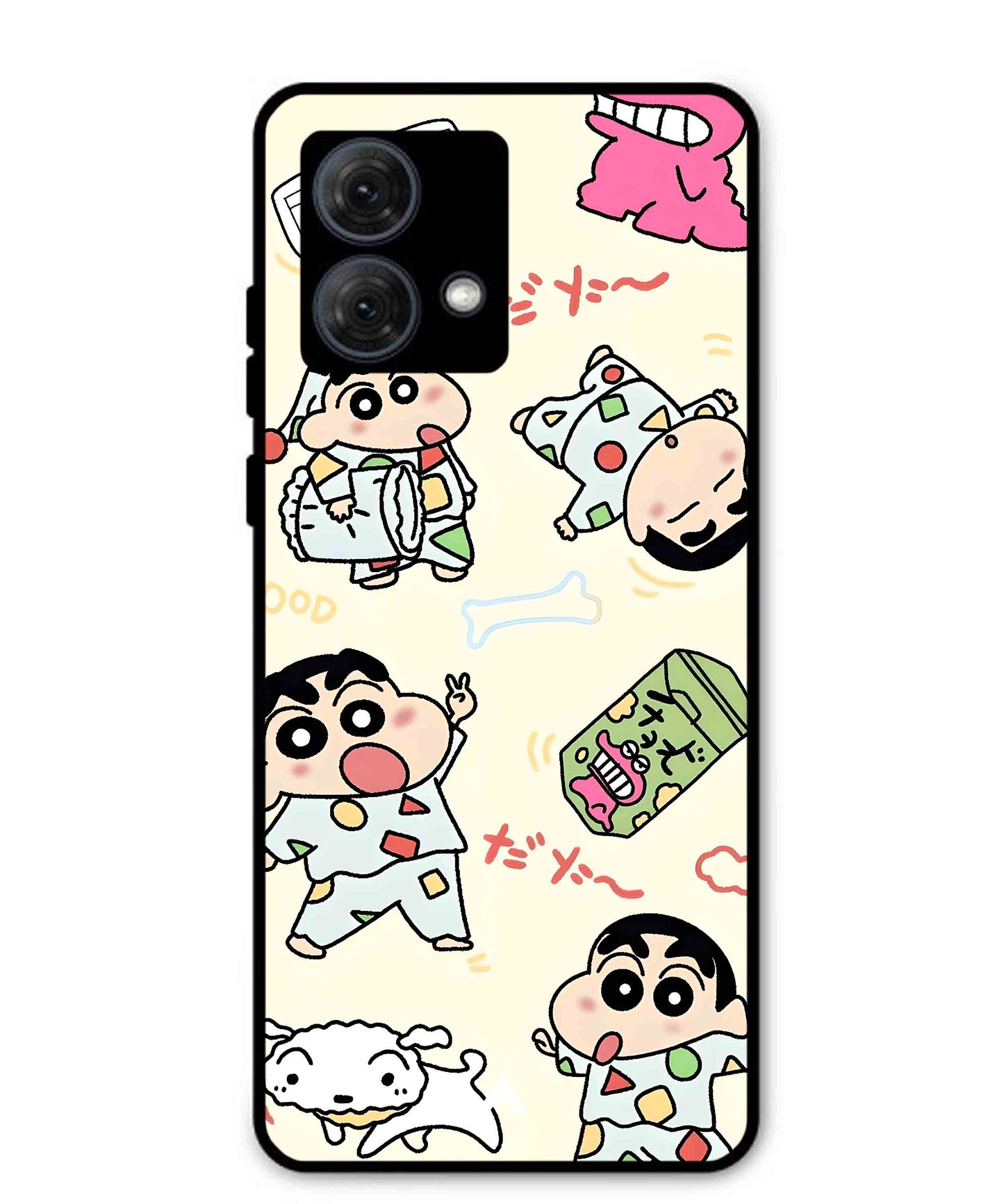 Shinchan Collage Metal Back Cover Phone Case for Moto G84
