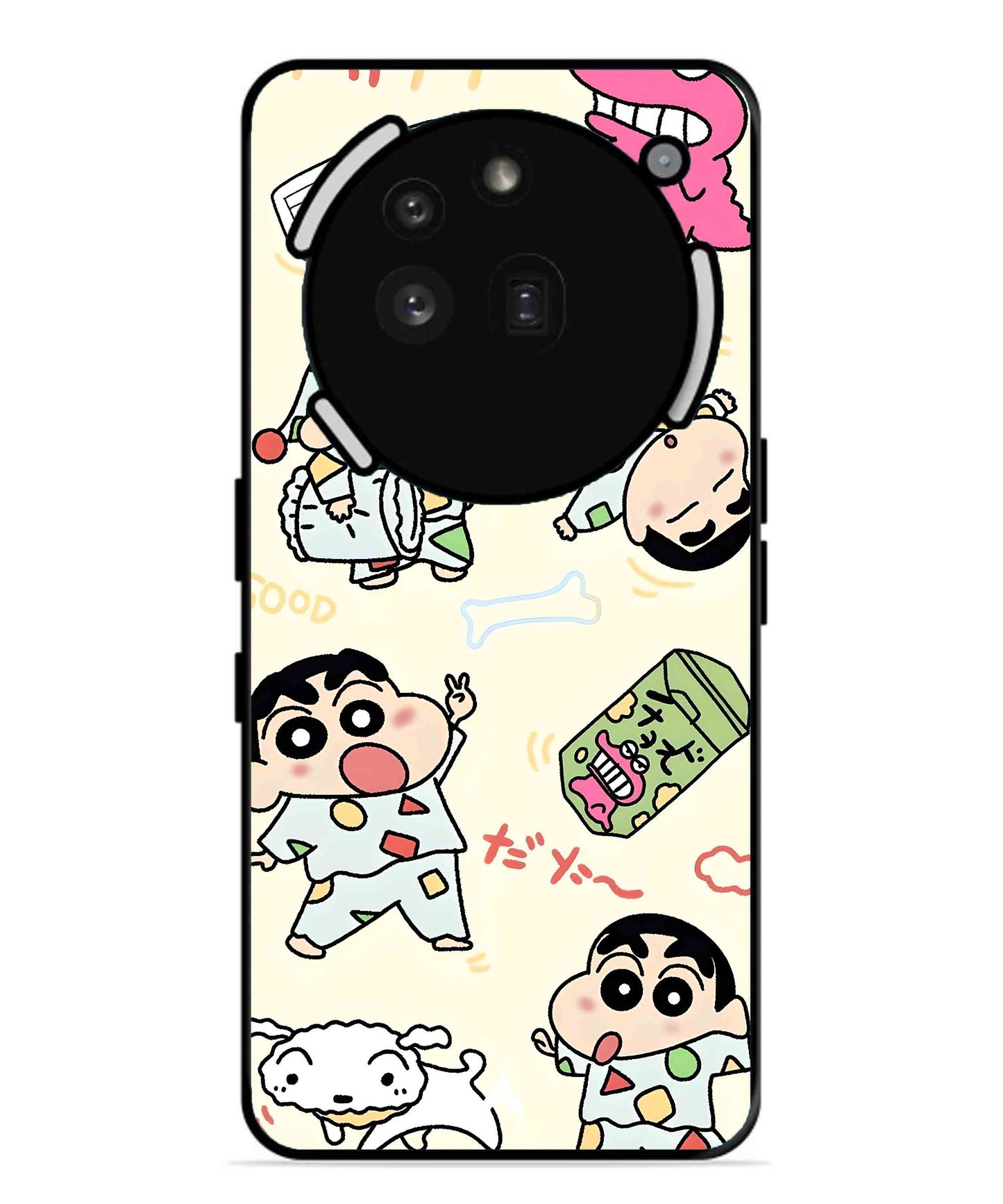Shinchan Collage Metal Back Cover Phone Case for Nothing Phone 3a Pro