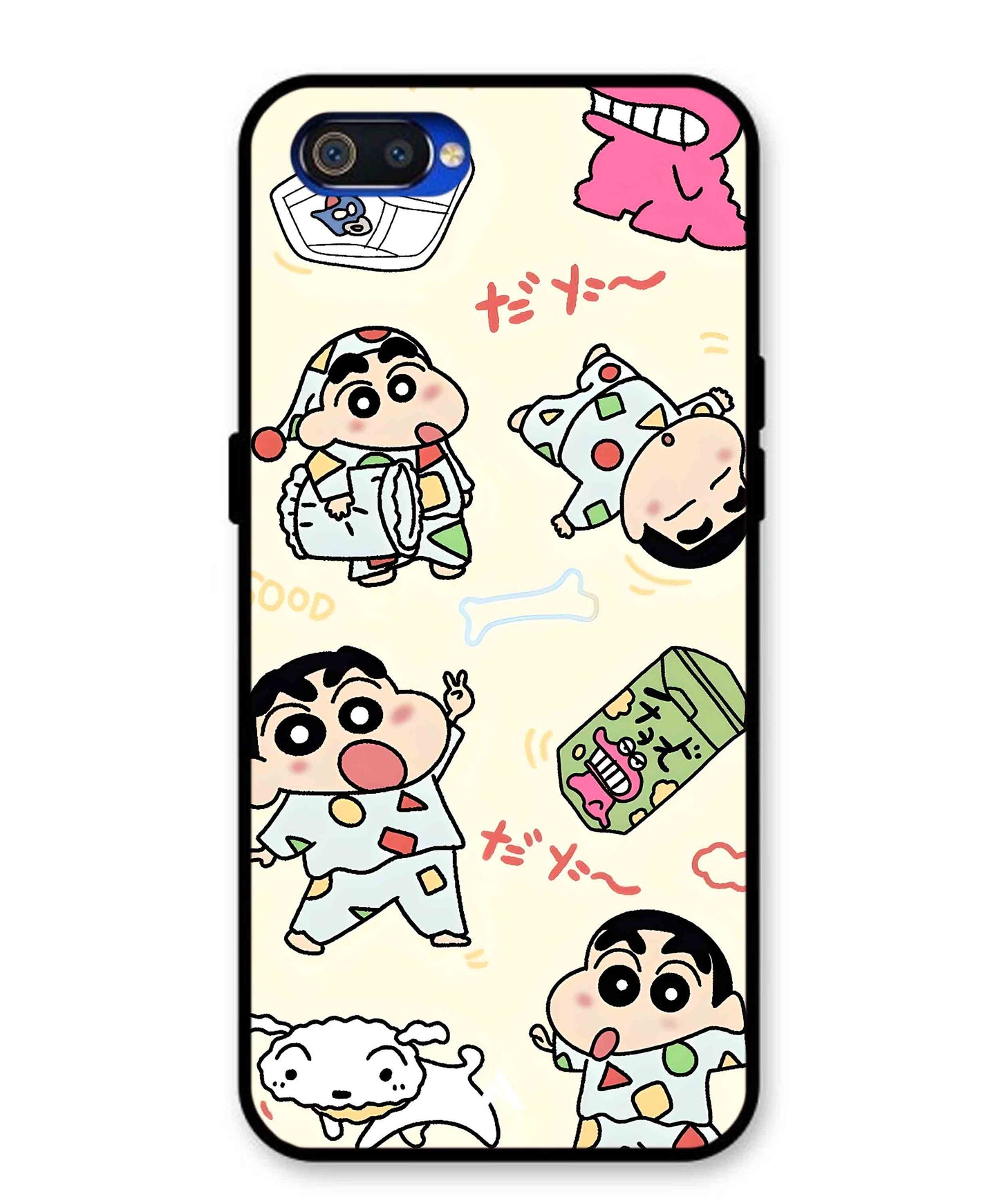 Shinchan Collage Metal Back Cover Phone Case for Oppo A1K