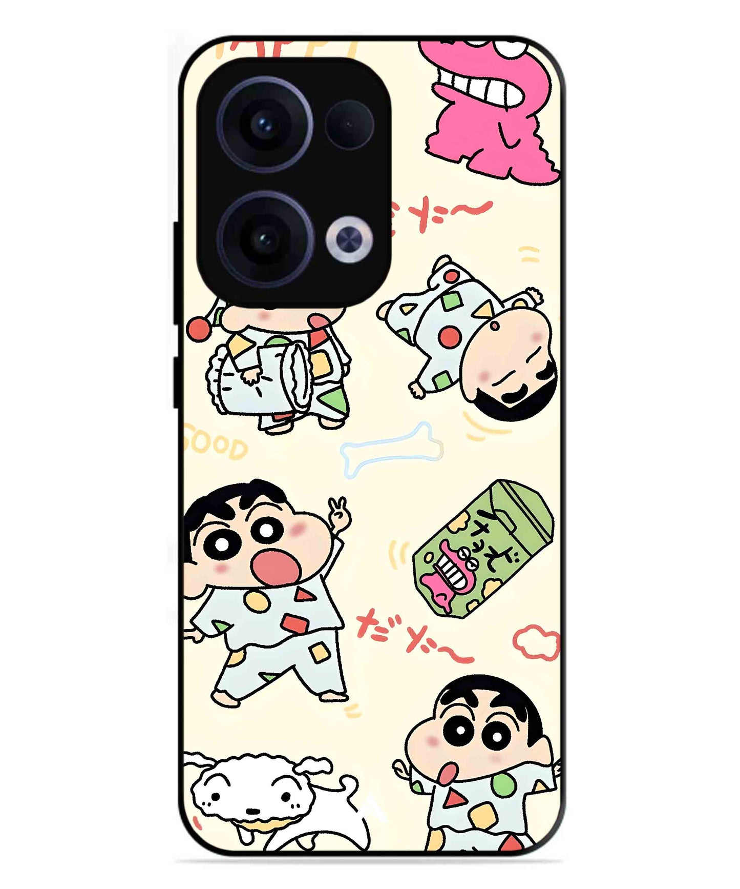 Shinchan Collage Metal Back Cover Phone Case for Oppo Reno 13