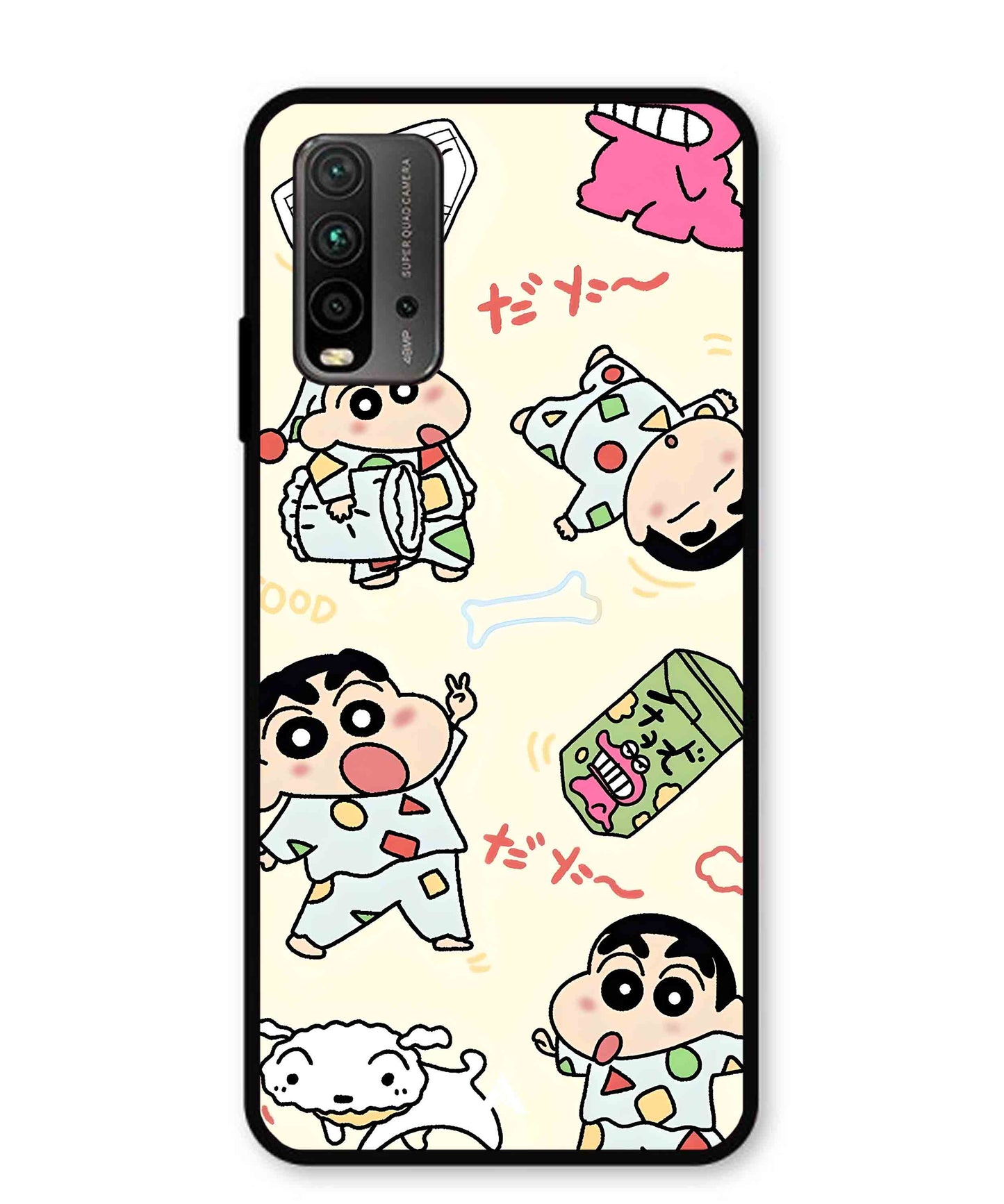 Shinchan Collage Metal Back Cover Phone Case for Poco M3