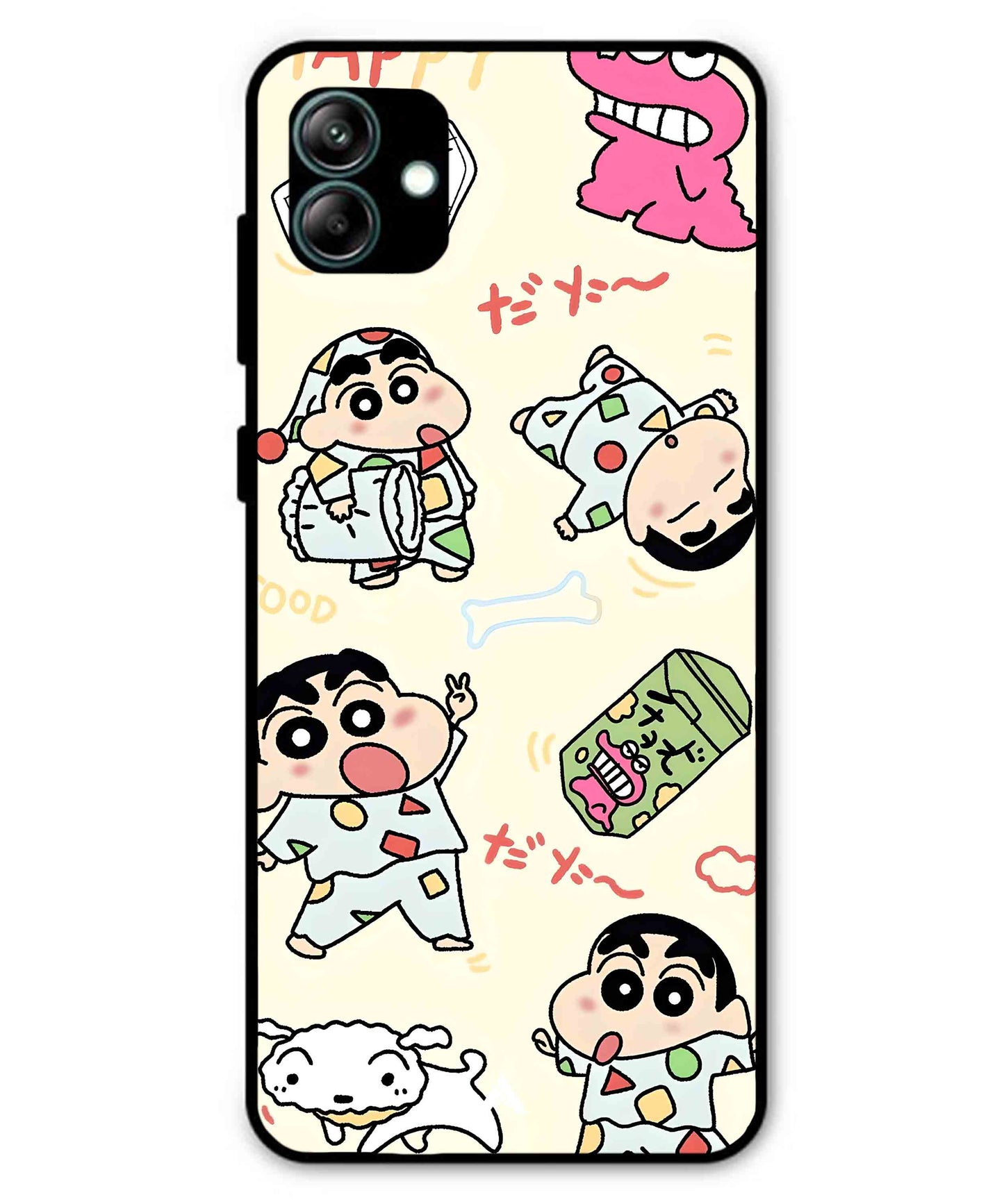 Shinchan Collage Metal Back Cover Phone Case for Samsung Galaxy A04