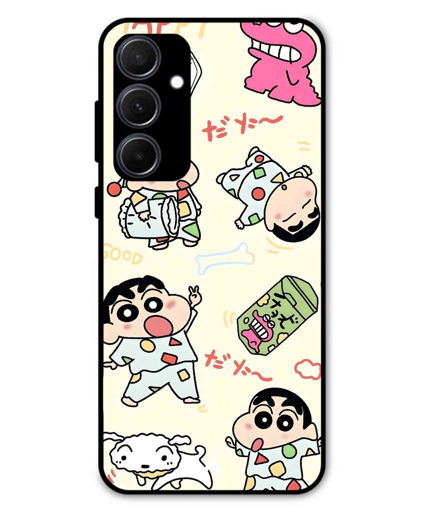 Shinchan Collage Metal Back Cover Phone Case for Samsung Galaxy A35