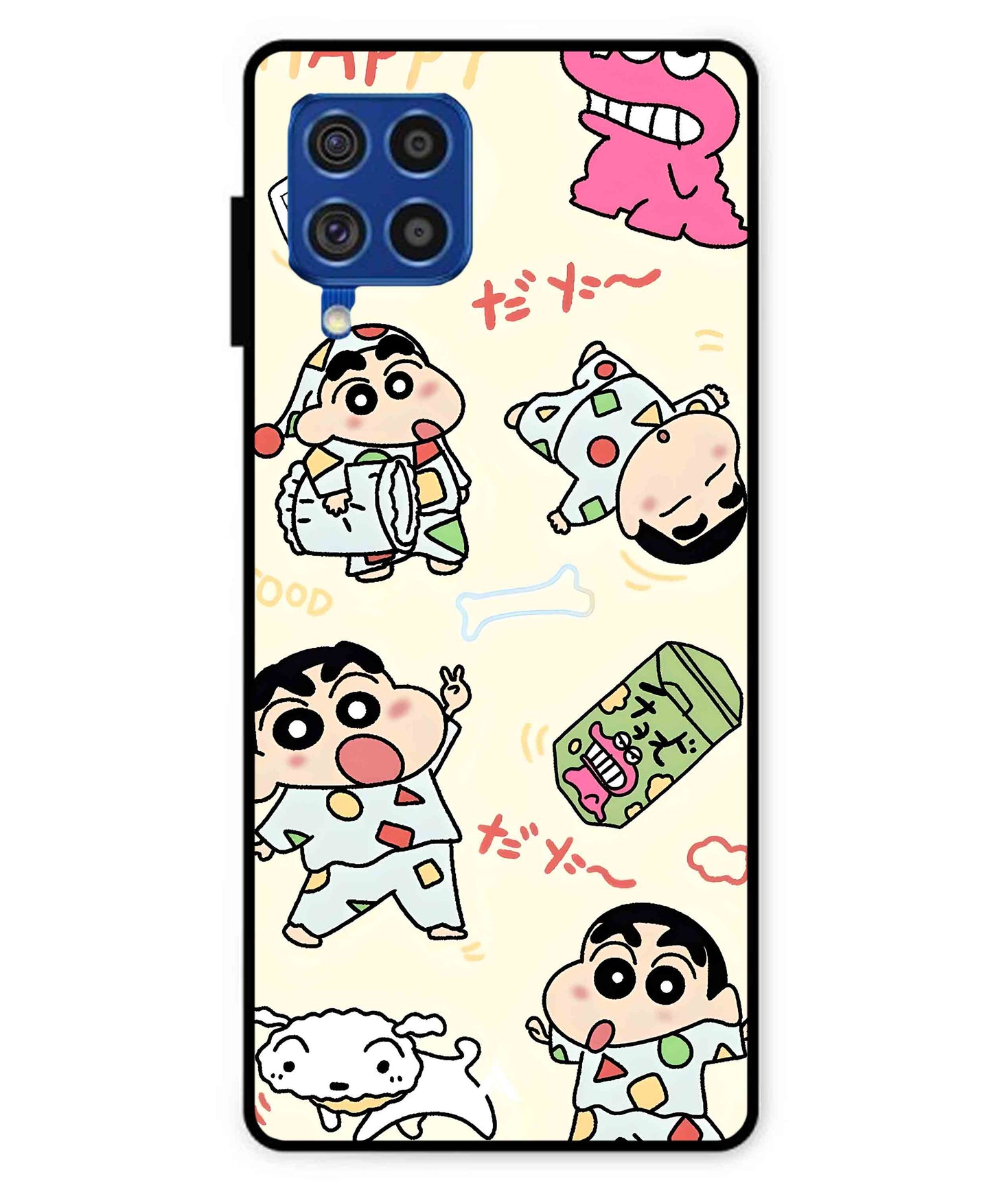 Shinchan Collage Metal Back Cover Phone Case for Samsung Galaxy F62