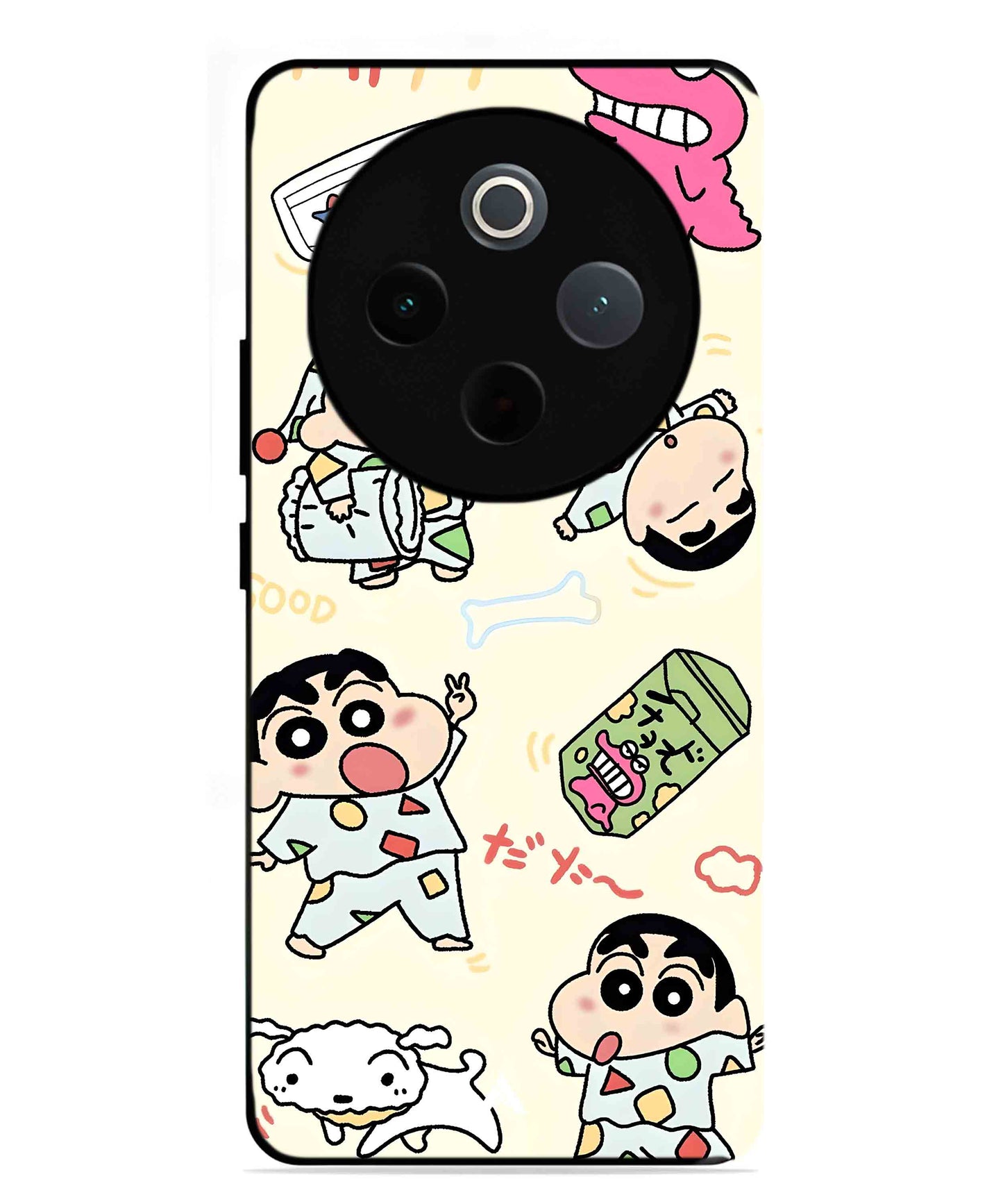 Shinchan Collage Metal Back Cover Phone Case for Vivo T4