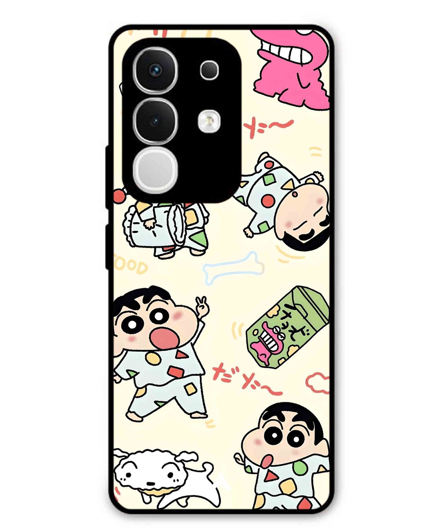 Shinchan Collage Metal Back Cover Phone Case for Vivo T4X