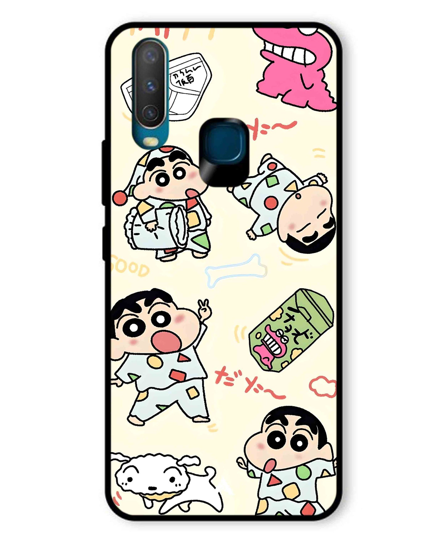 Shinchan Collage Metal Back Cover Phone Case for Vivo U10