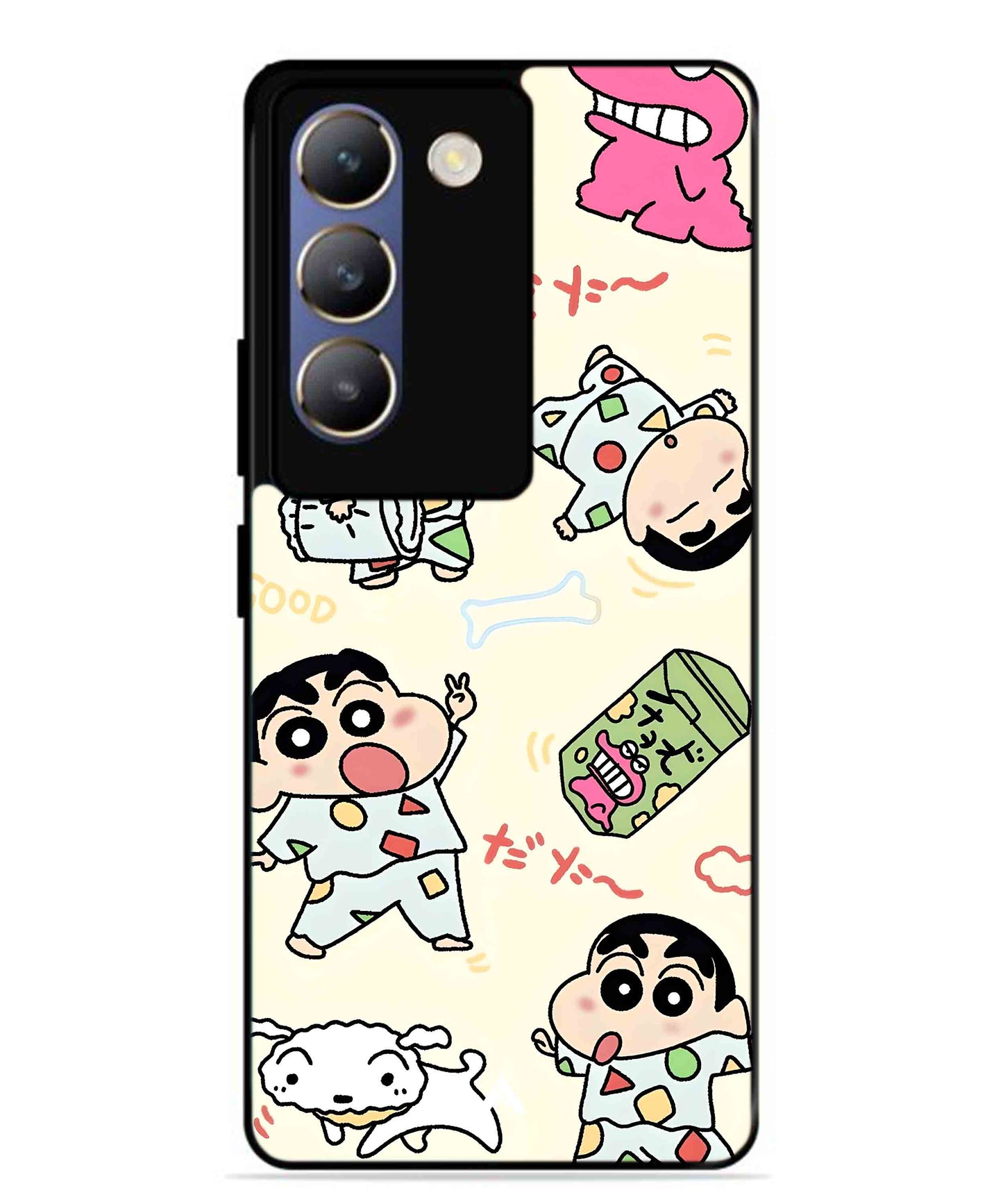 Shinchan Collage Metal Back Cover Phone Case for Vivo Y200e