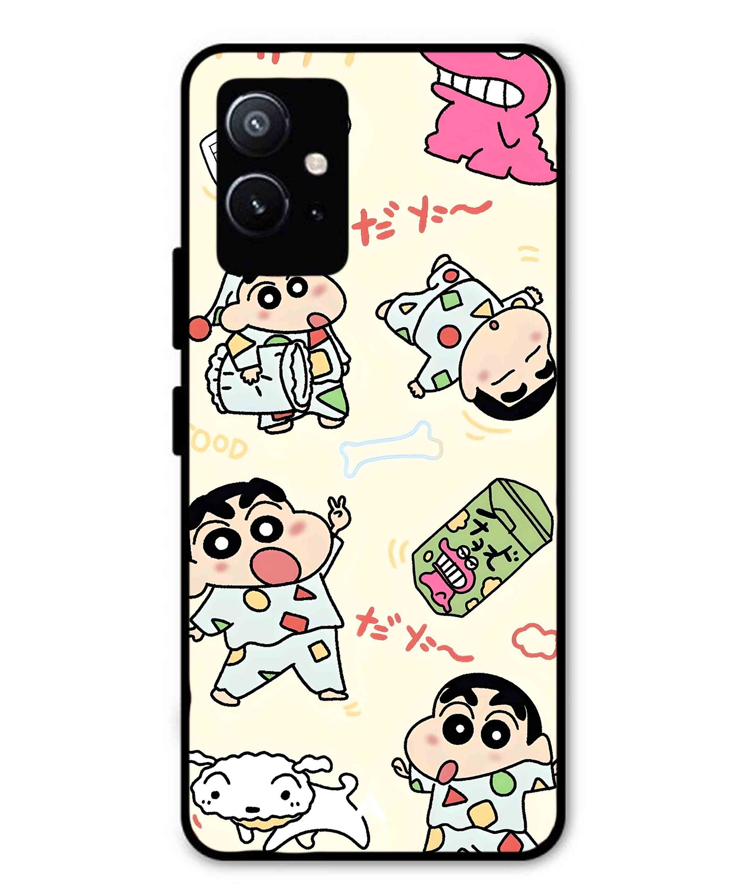 Shinchan Collage Metal Back Cover Phone Case for Vivo Y75 5G