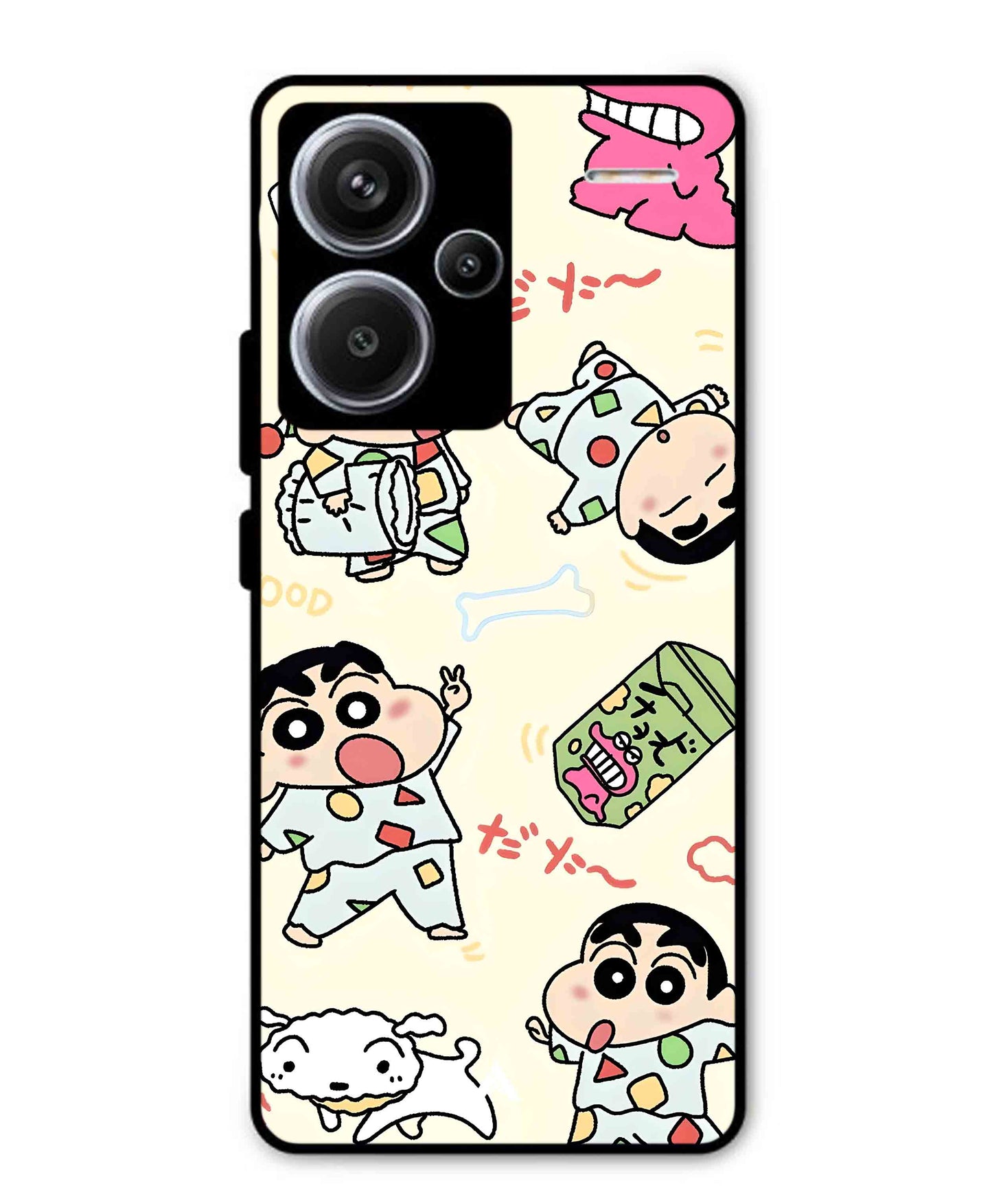 Shinchan Collage Metal Back Cover Phone Case for Xiaomi Redmi Note 13 Pro Plus