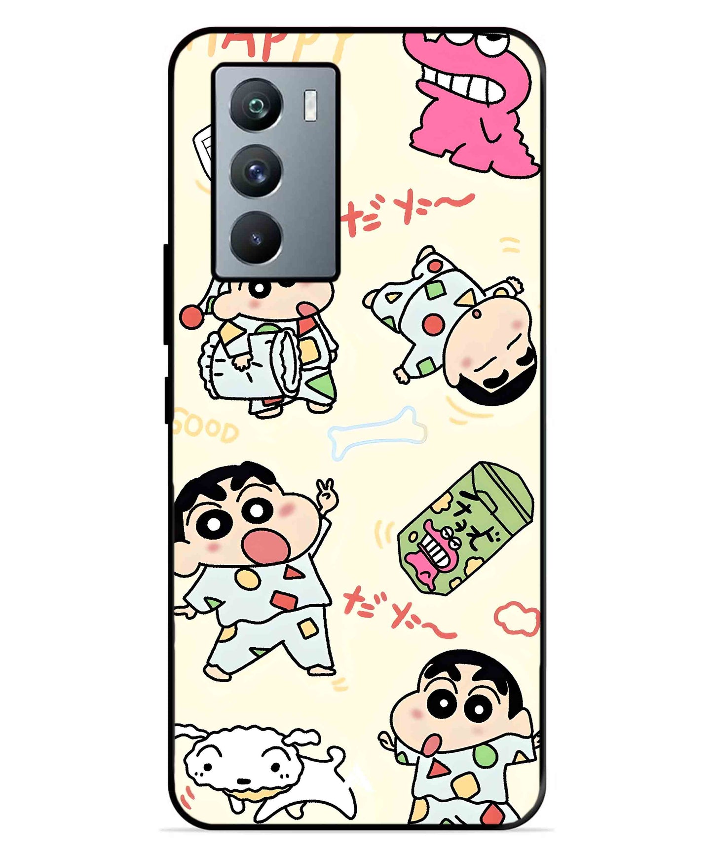 Shinchan Collage Metal Back Cover Phone Case for iQOO 9 SE