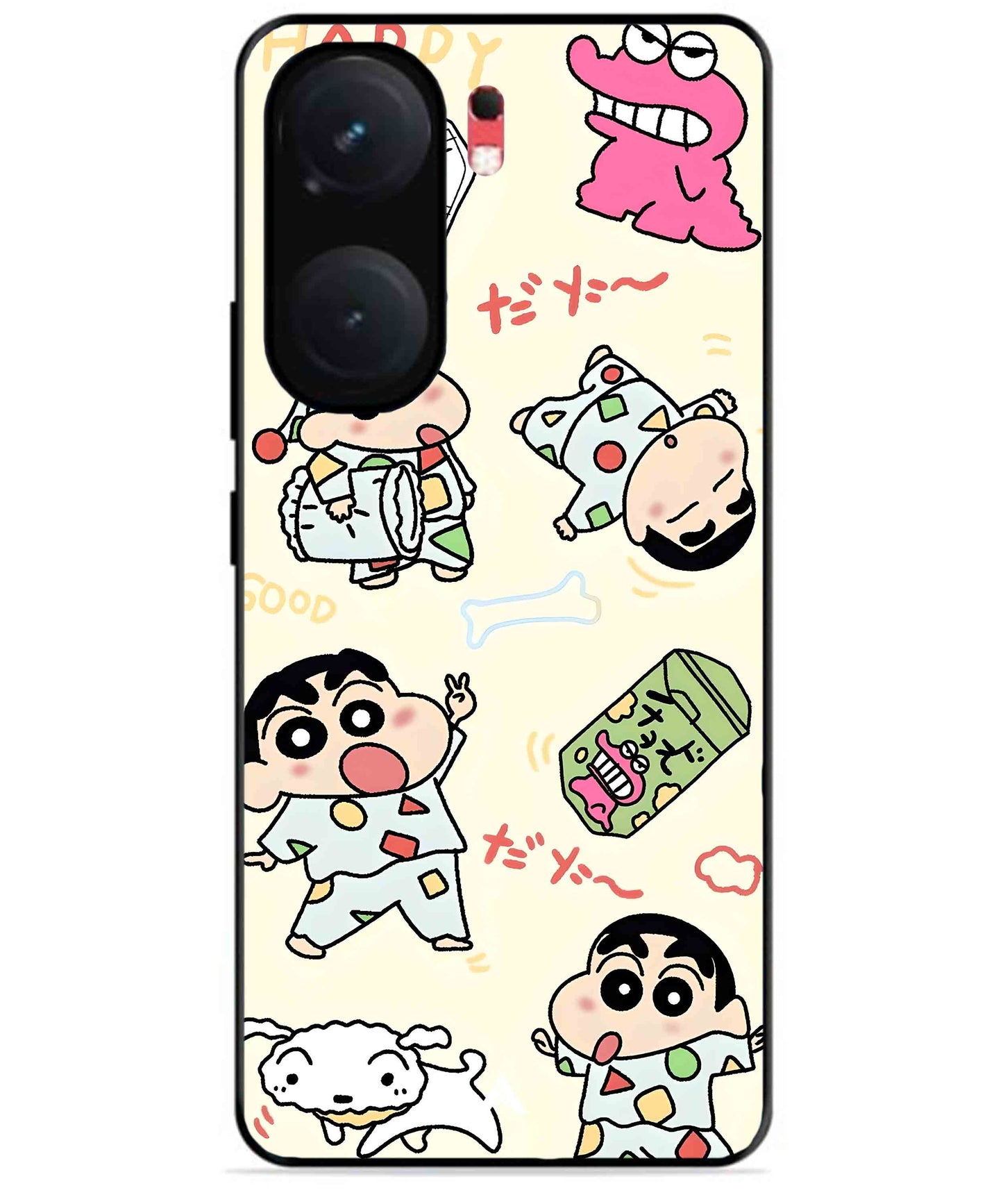 Shinchan Collage Metal Back Cover Phone Case for iQOO Neo 9 Pro