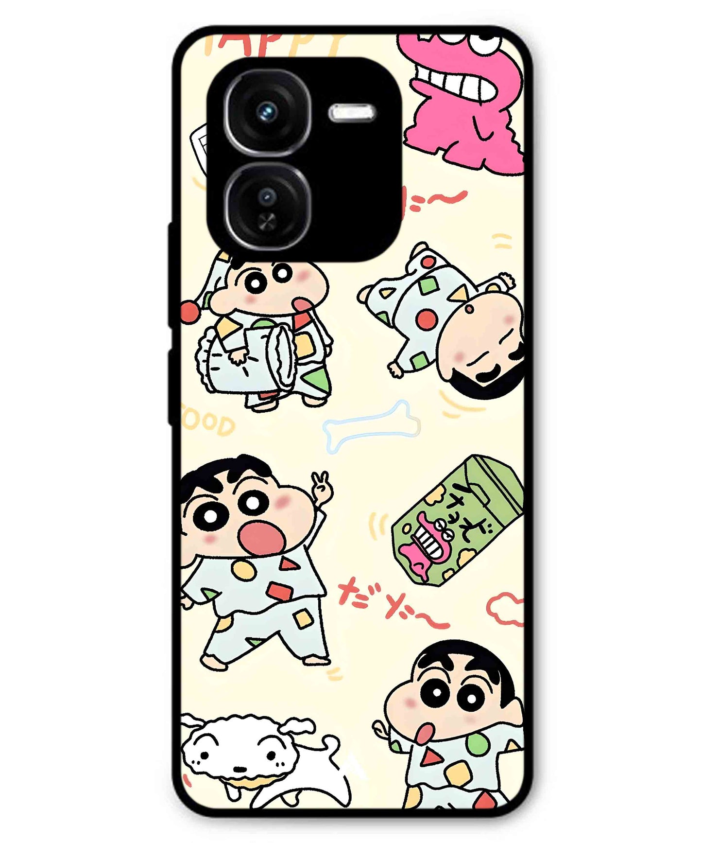 Shinchan Collage Metal Back Cover Phone Case for iQOO Z9x