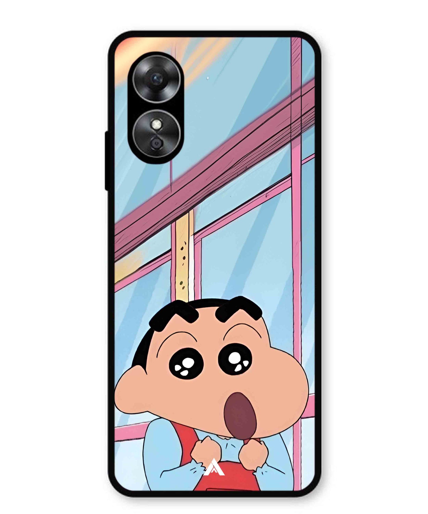 Shinchan Oouo Metal Back Cover Phone Case for Oppo A17